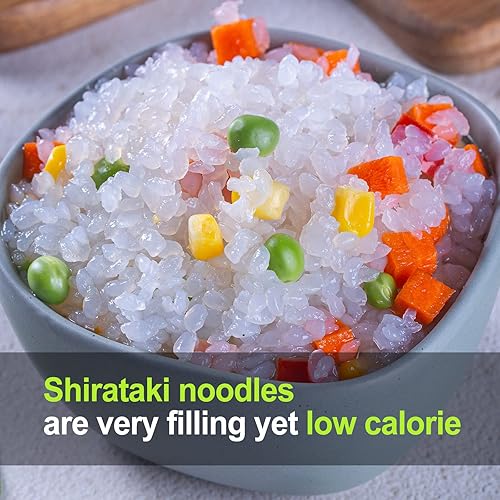 Miniatura 4 de Hethstia Arroz Shirataki, paquete de 6 arroz Konjac bajo en carbohidratos, keto, vegano, sin gluten, sin azúcar, bajo en calorías, 0 grasas,