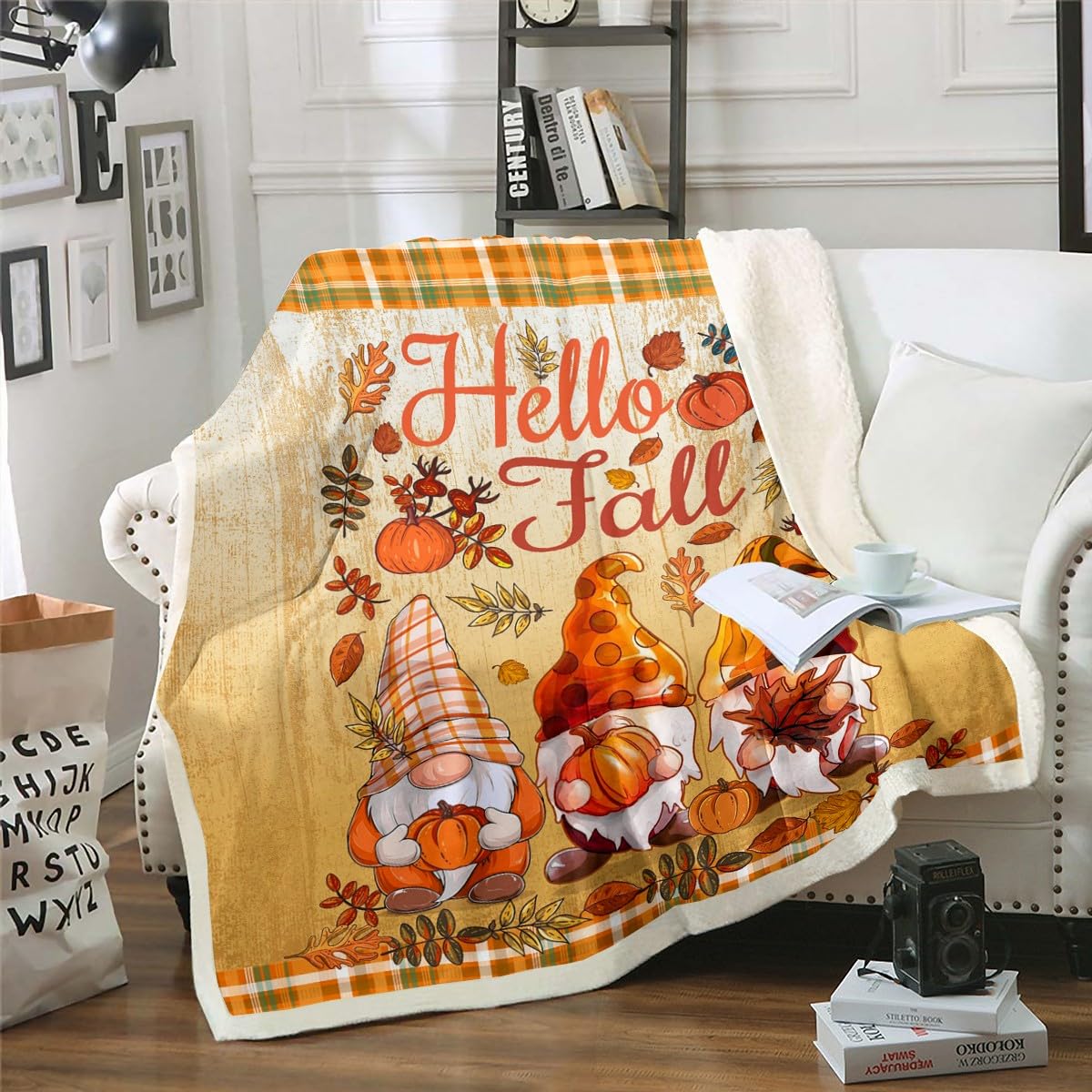 Fall-Themed Throw Blanket