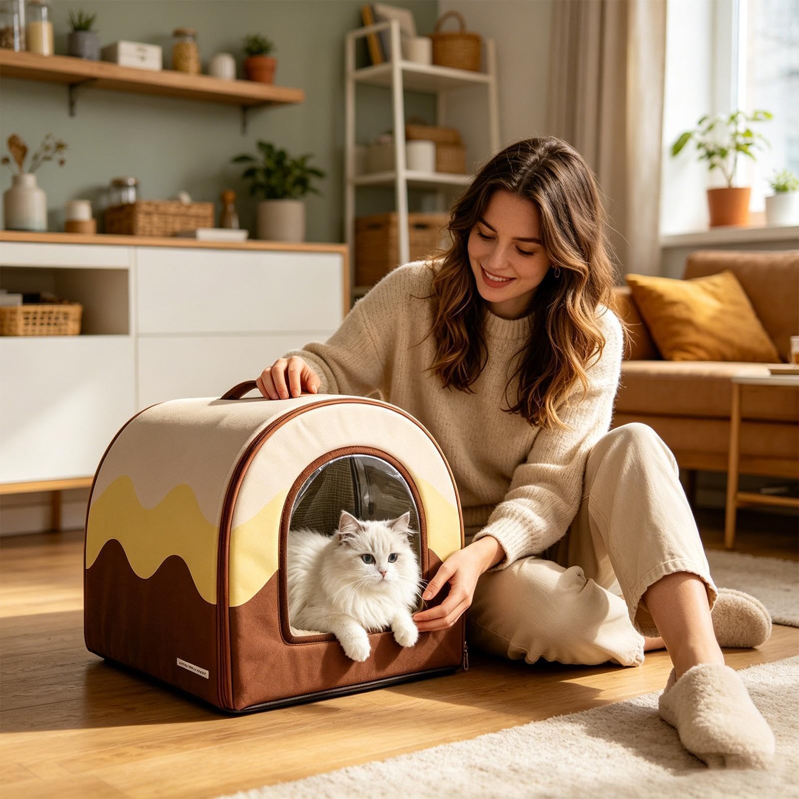 Casa Raffrescante per Gatti Cuccia Chiusa per Gatto | Lettino Fresco per Cani all'Aperto per Proprietari di Animali, Addestratori, Amanti degli Animali, Ufficio Domestico Camera