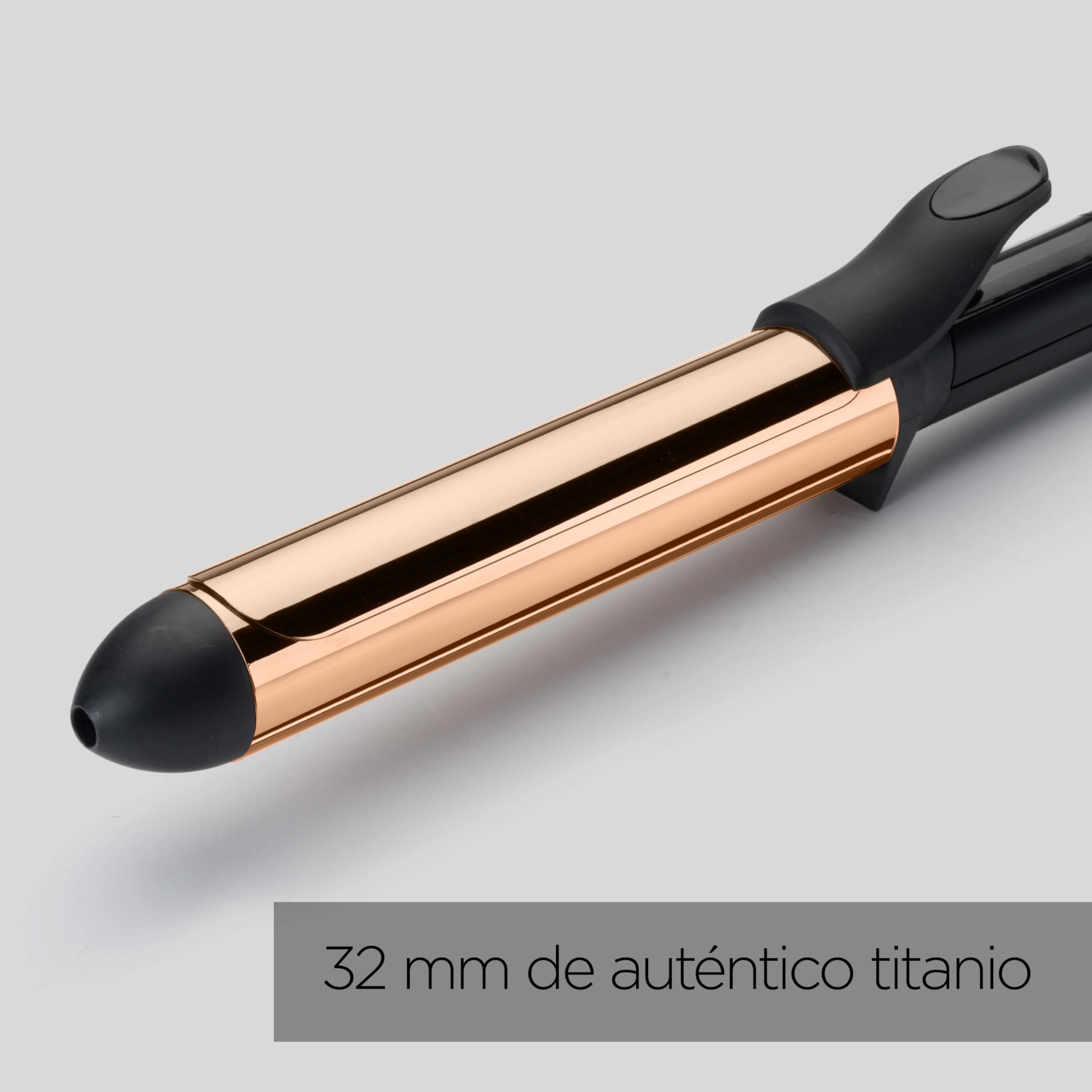 BaByliss C459E Tenacilla Titanium Brilliance 32mm, Rizador de pelo con pinza, Barril extralargo de auténtico Titanio, 6 Temperaturas