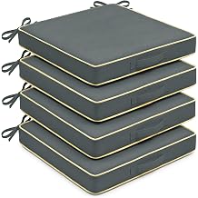4 Pack Square Outdoor Seat Cushions Gray, 19 INCH 19 INCH