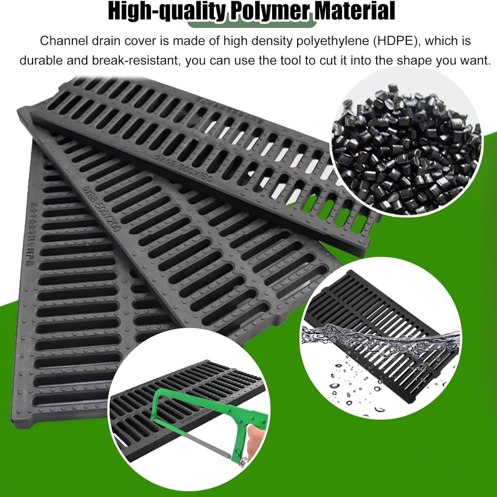 Tapa de desagüe Exterior - Rejilla de canaleta y colador de desagüe extraíbles. Rejilla de Filtro de plástico para bañera y Lavabo. Gestión eficaz del Flujo de Agua y Control de residuos.