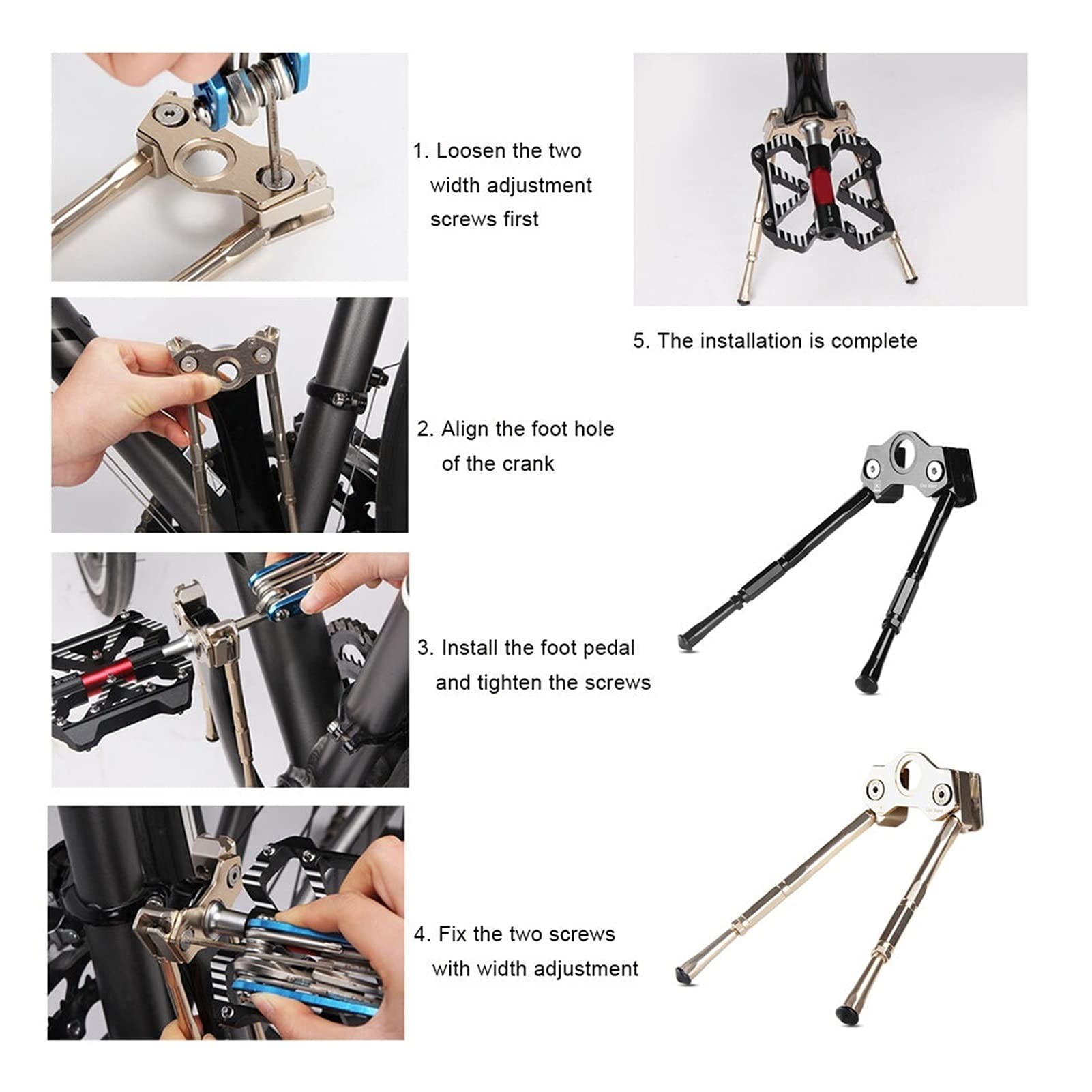 Cavalletto Bici Mountain Bike Road Regolabile Stand Pedali Supporto per Pedale Staffa Regolabile MTB Bicycle Kickstand Parking Steck Support