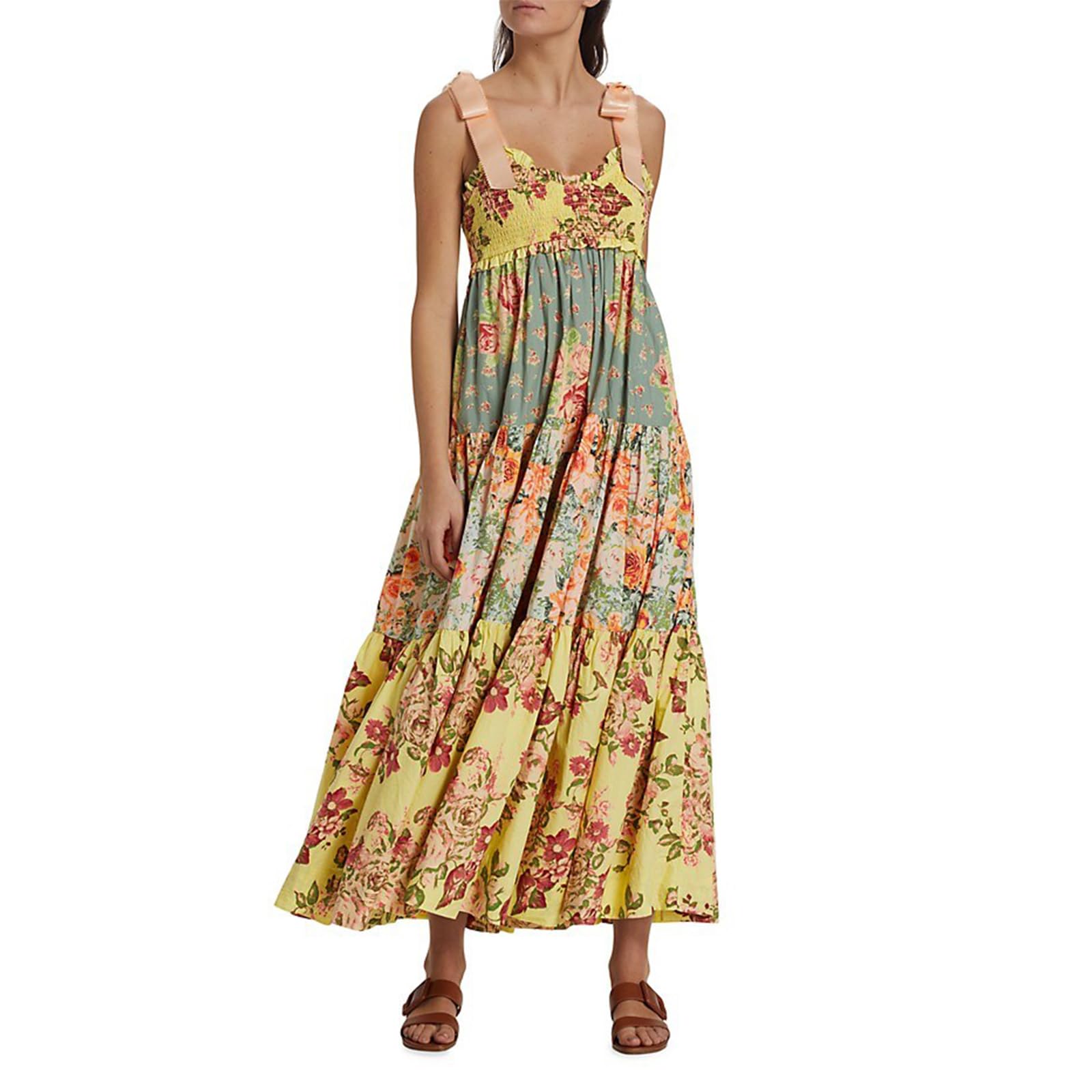 FEORJGP Womens Summer Boho Low Cut Backless Bodycon Midi Dress