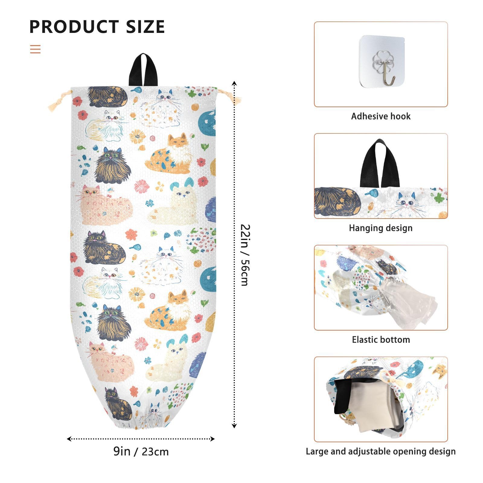 KAILIKETIY Wandmontierter Plastiktütenhalter - PP Aufbewahrungsspender Für Einkaufstüten Küche