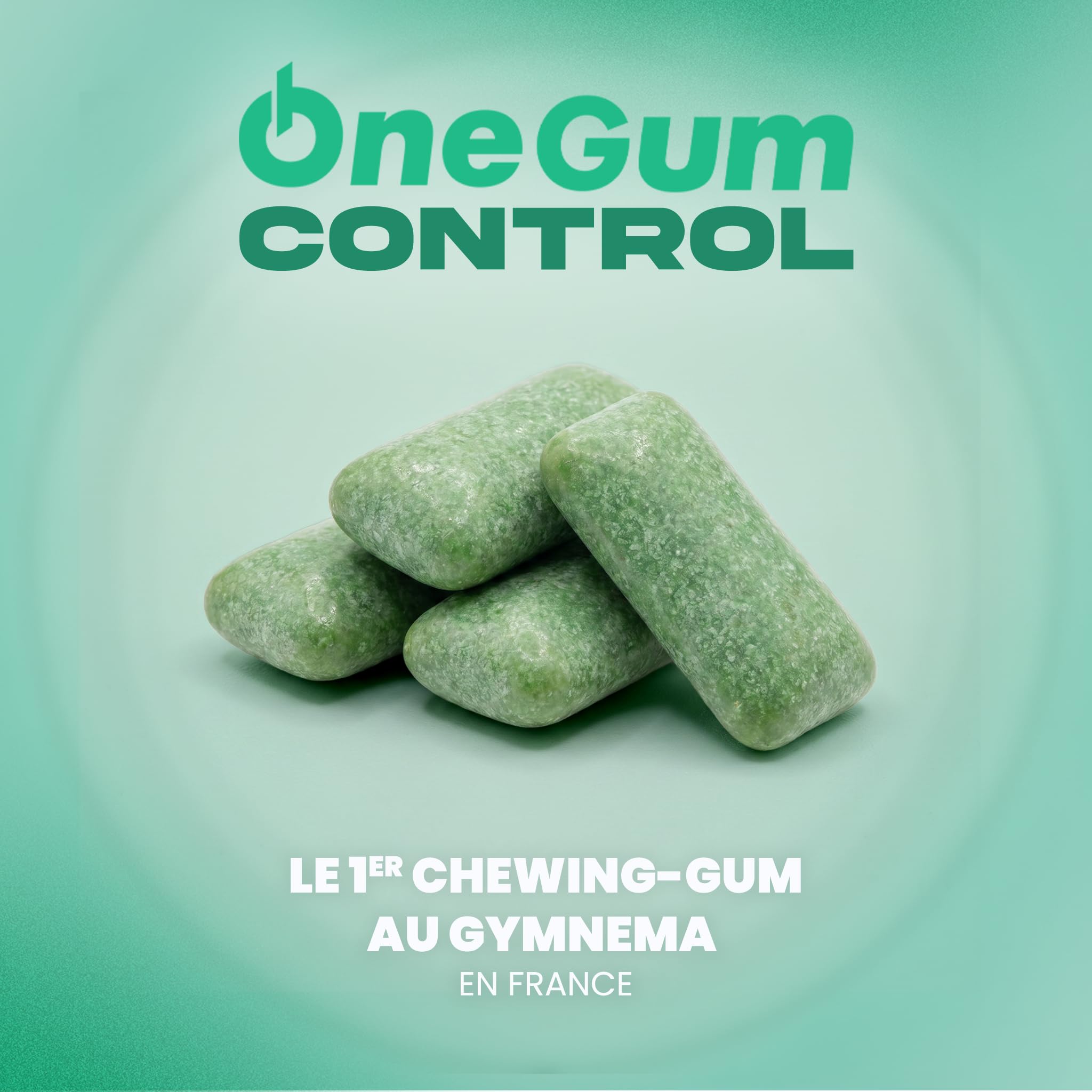 OneGum CONTROL Chewing-Gum Menthe Coupe-Sucre Gymnema Sylvestre, Boîte 45 | Atténue le Goût Sucré en Quelques Minutes, Sans Sucre, Vegan