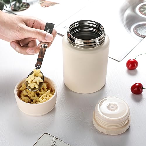 Miniatura 6 de zeeooil Tarro de comida aislado de 17 onzas, termo para comida caliente, contenedor de almuerzo de acero inoxidable con cuchara a prueba de fugas,