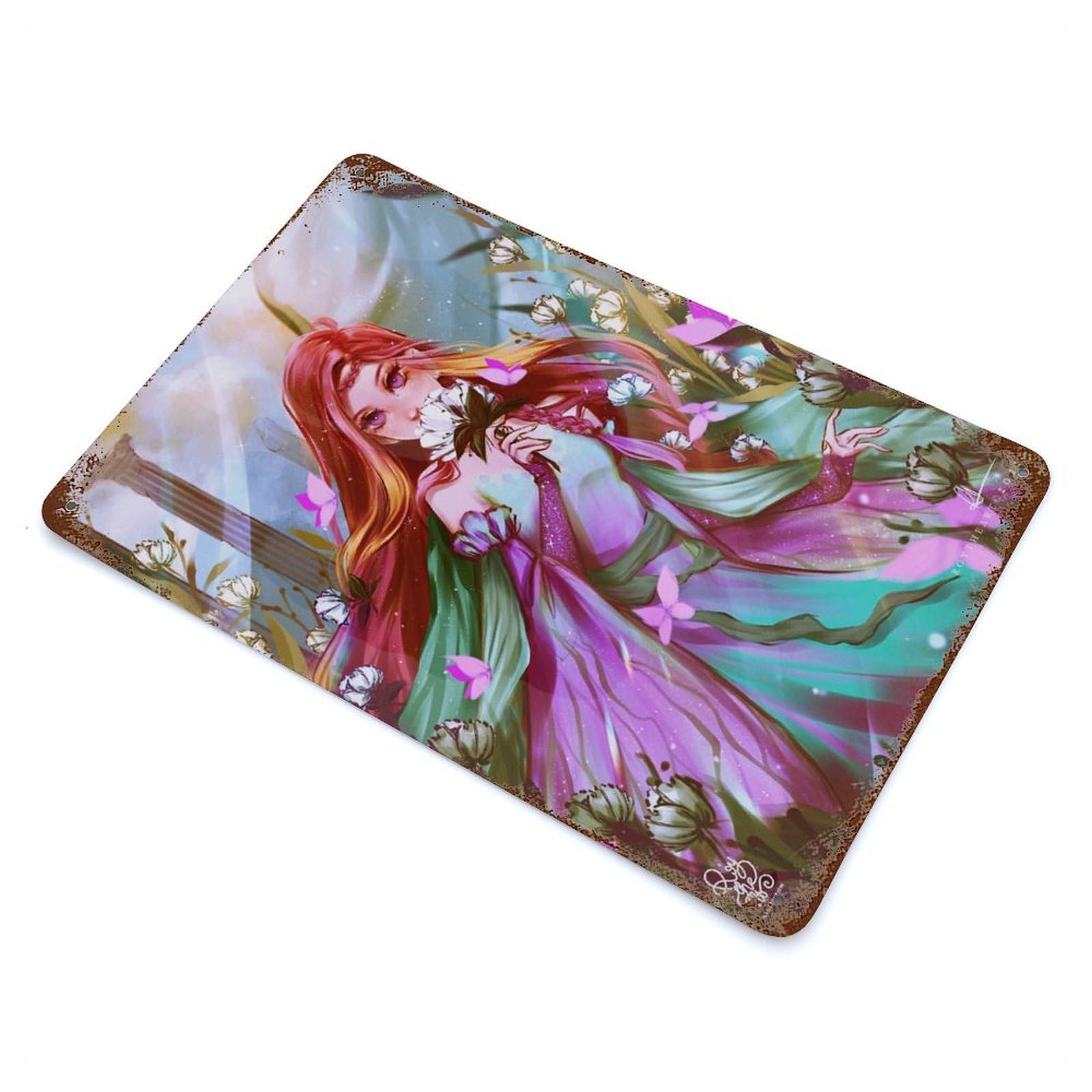 The Fairy of Animals Decorative Tin Sign 11.8"x7.9", Ideal for Cafe, Home Bar And Lounge Decor