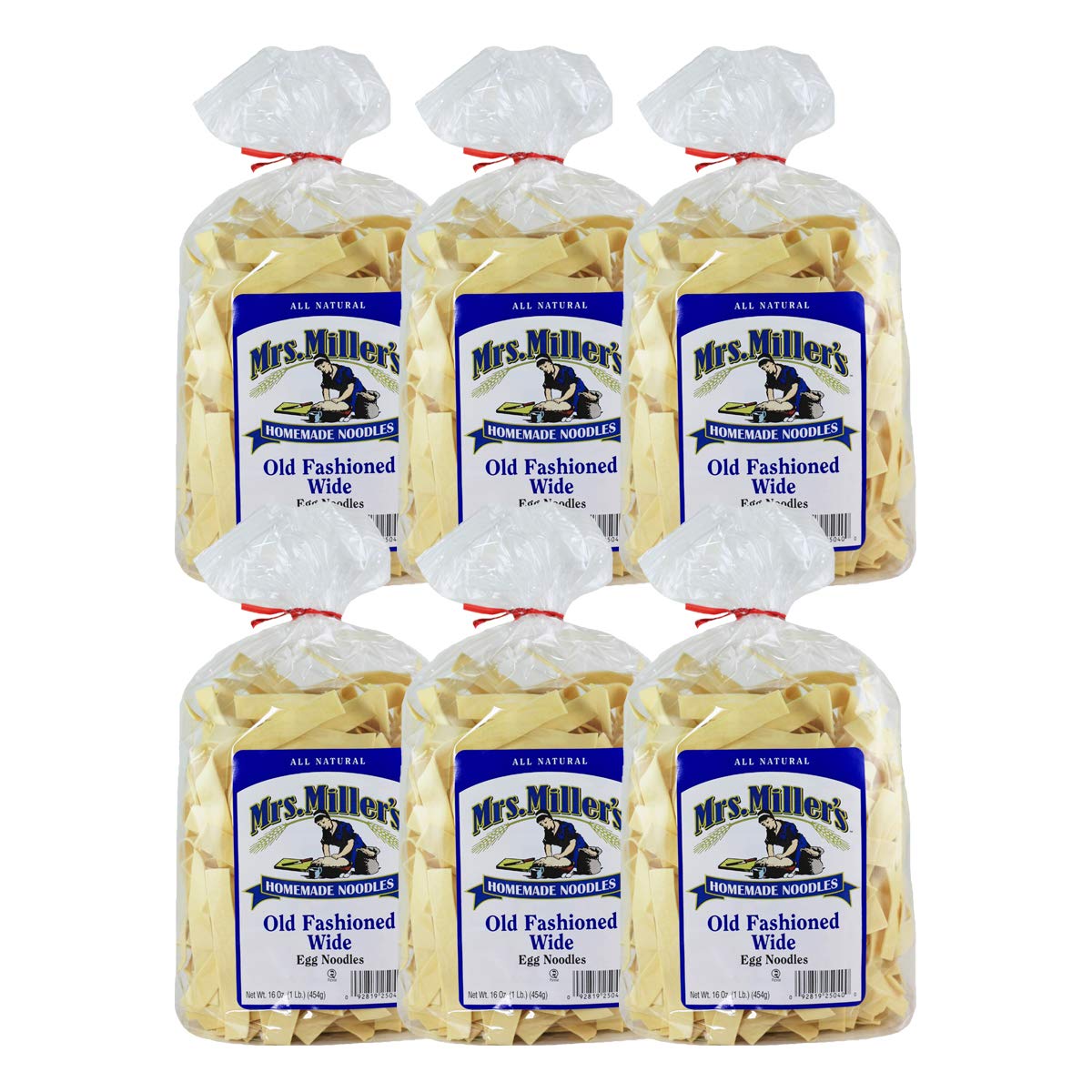 Mrs. Miller's Old Fashioned Wide Noodles, 16-Ounce (Pack of 6)
