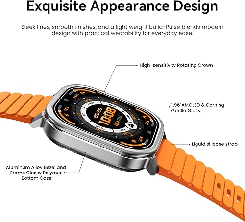 Miniatura 7 de KOSPET Pulse - Relojes inteligentes para hombre, llamadas y respuesta Bluetooth, duración de la batería de 25 días, AMOLED de 1.96 pulgadas, Negro