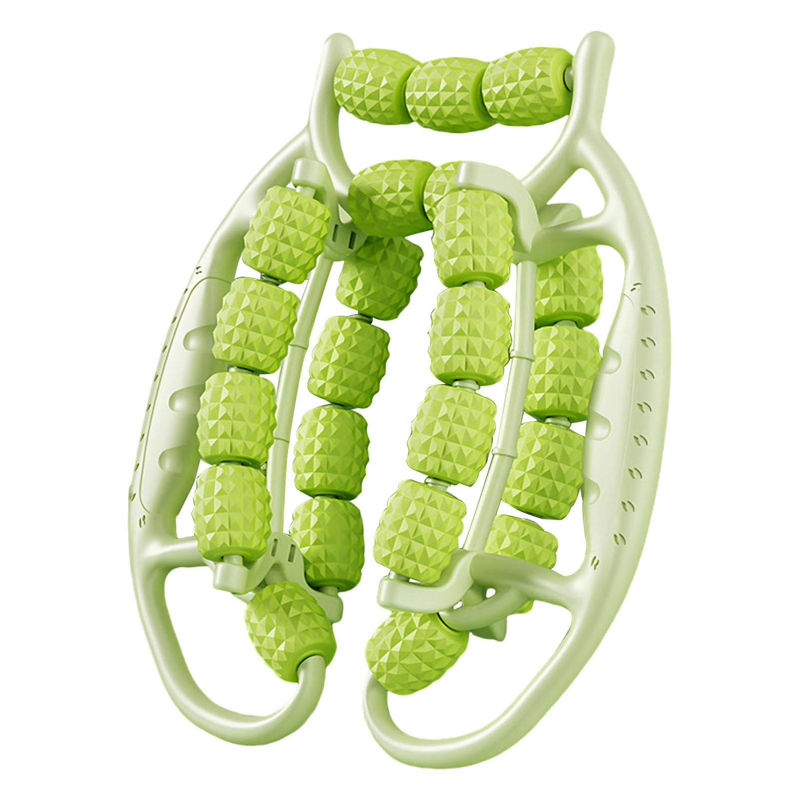 Zxpjkyu Circular Leg Clamp Muscle Roller 23 Wheels 360 Degree Lightweight Massager Tool Massage Roller for Leg Hand Traveling Neck, Green