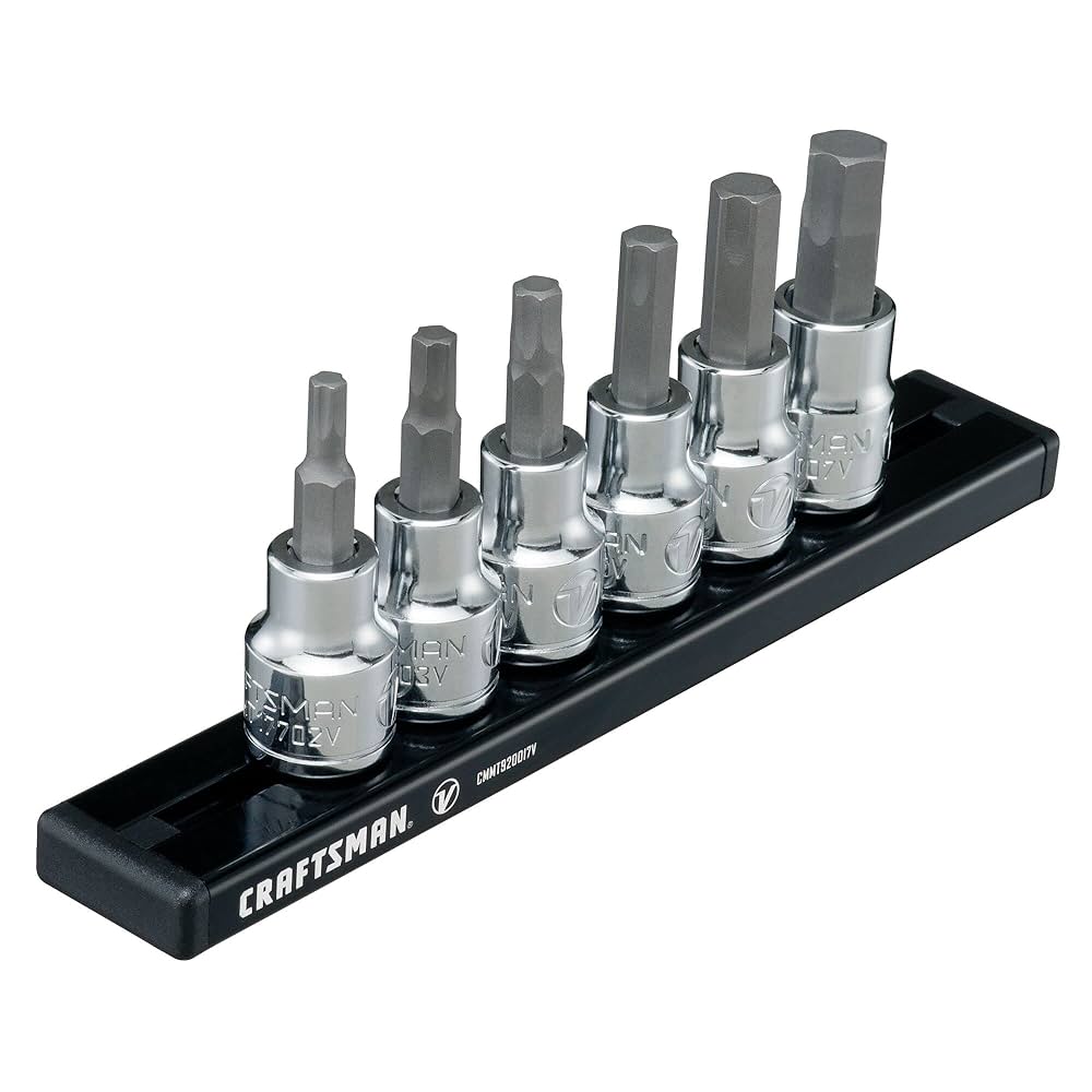 CRAFTSMAN V-SERIES Socket Set, Hex SAE, 3/8 Inch Drive, 6