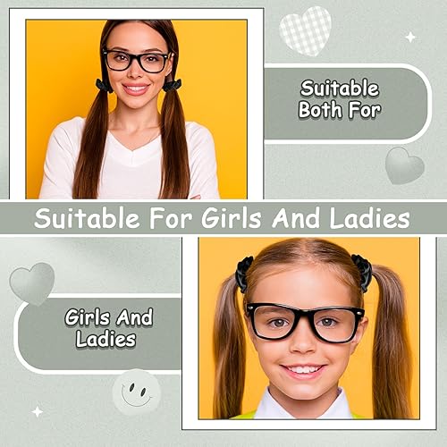 Miniatura 7 de Tigeen 24 piezas de coleteros negros de algodón suave para el cabello, color sólido, bandas elásticas gruesas para coleta de caballo para mujeres y