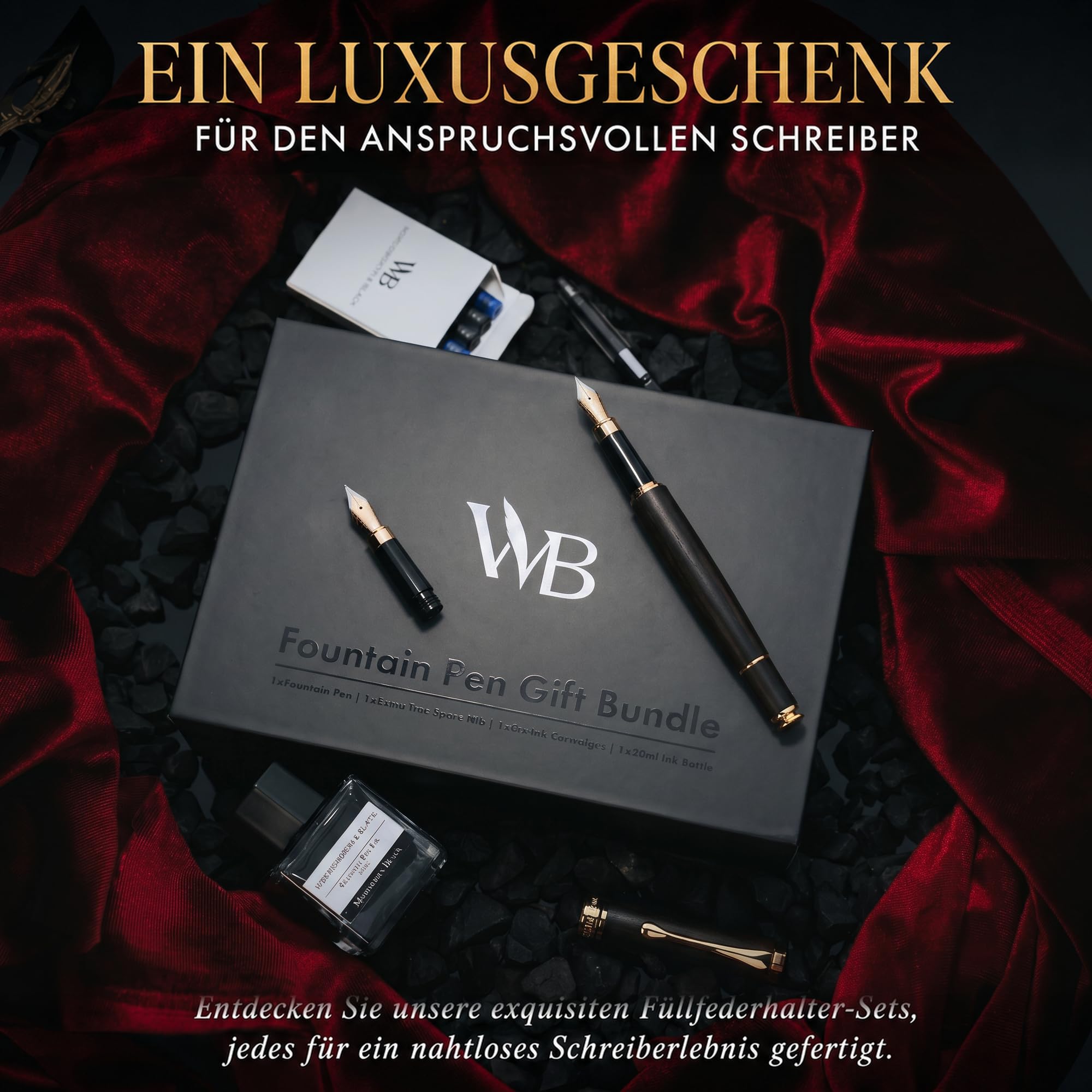 Wordsworth & Black Füller Set Holz, Bambus, Edel, Feder M & Extra Fein