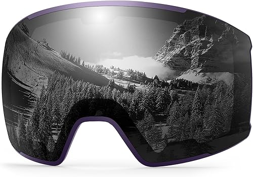 OutdoorMaster Gafas de esquí con lente magnética OTG Gafas de snowboard para hombres, mujeres y jóvenes, 100% protección UV gafas de nieve