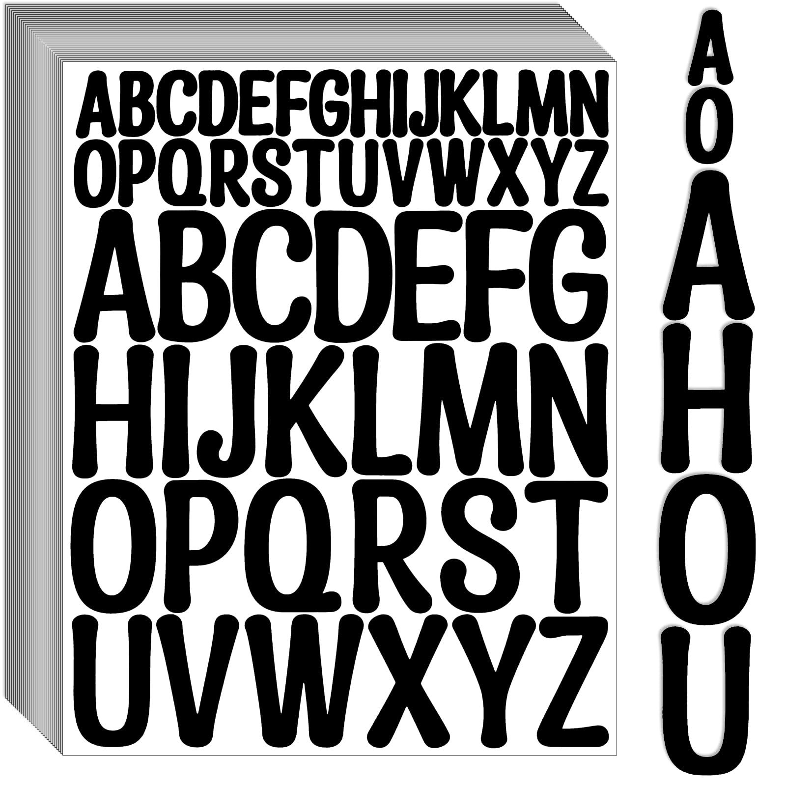 Bemeol Letter Stickers 30 Sheets Self Adhesive Vinyl Stick on Letters Capital Alphabet Sticker Letter for Bulletin Boards Classroom Home Business