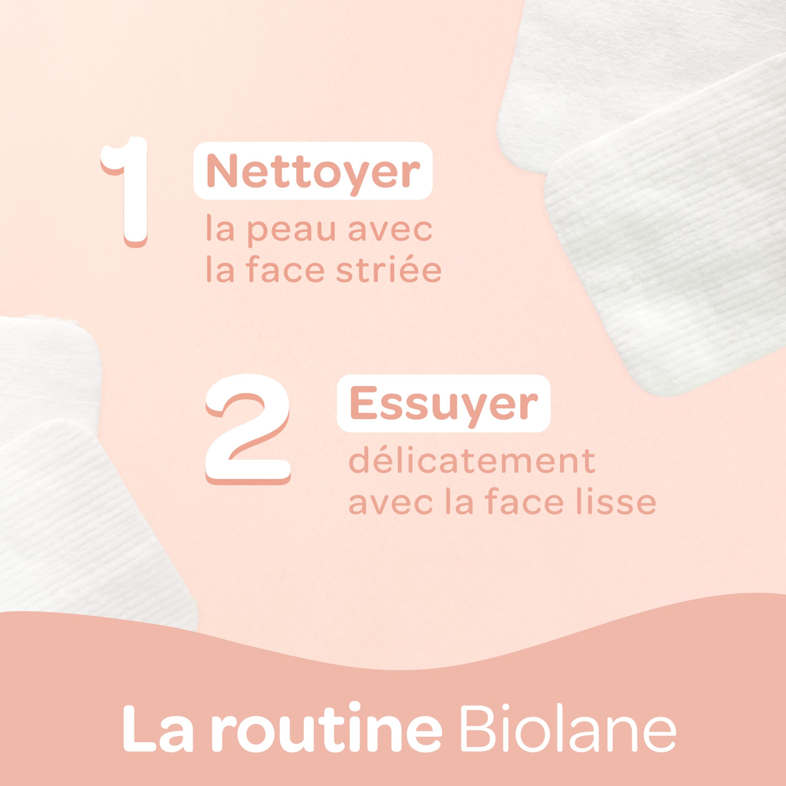 BIOLANE - Lot de 12 Maxi-Carrés de cotons - Bébé - 100% Bio - 720 Cotons - Peaux sensibles - Change & Toilette - Dès la naissance - Fabriqués en France