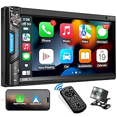 Double Din Car Stereo System - ABSOSO 7 Inch HD Touchscreen MP5 Car Player - Bluetooth Car Radio Receiver Supports PhoneLink Rear Front View Camera AM/FM USB/SD/AUX Input Steering Wheel Control