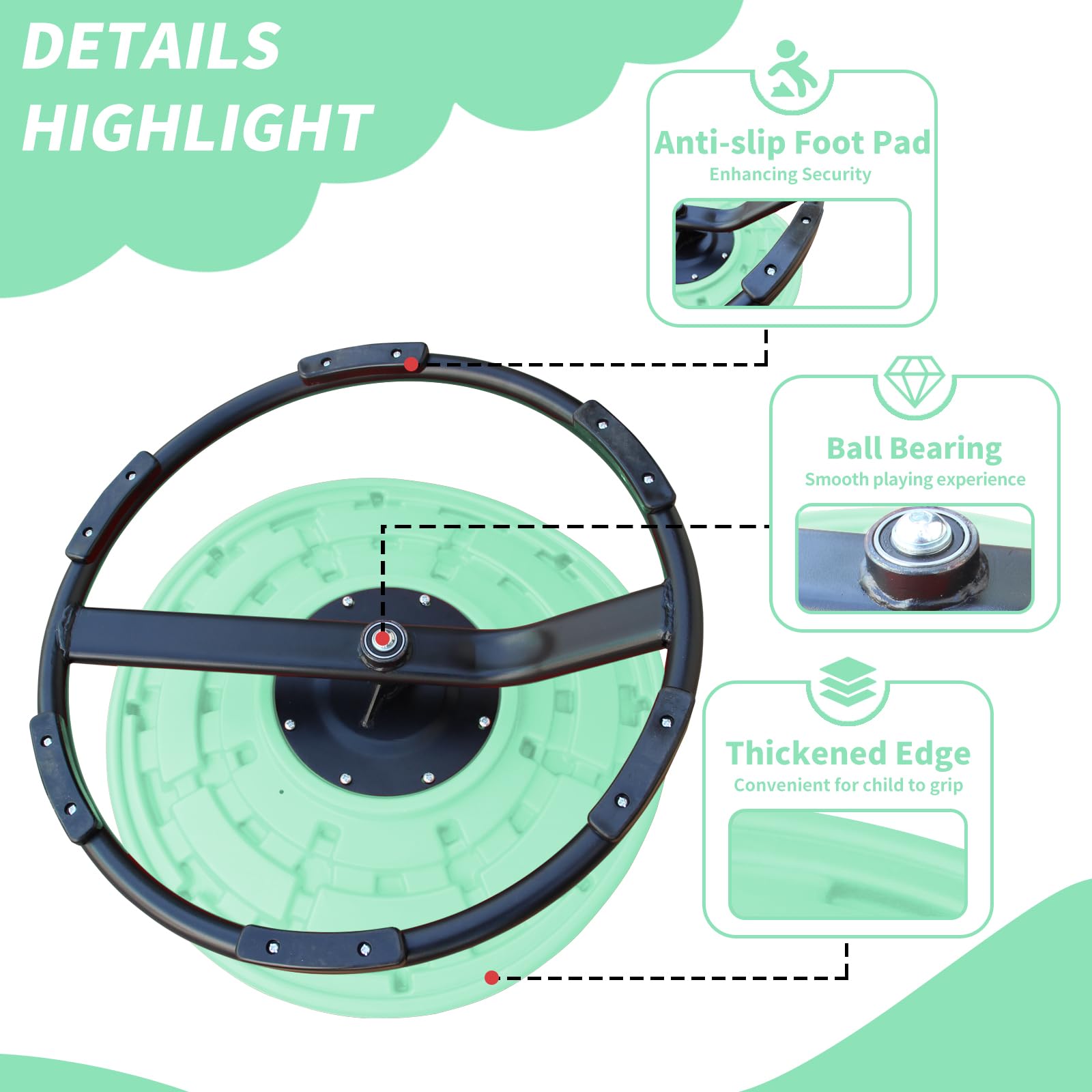 AOKUNG 360°Sensory Chair for Kids Autism Sensory Products Sit and Spin Autism Toys Spinning Chair ADHD Swivel Chair Training Body Coordination (Blue?Pink?Red?Orange?Green) (Green)