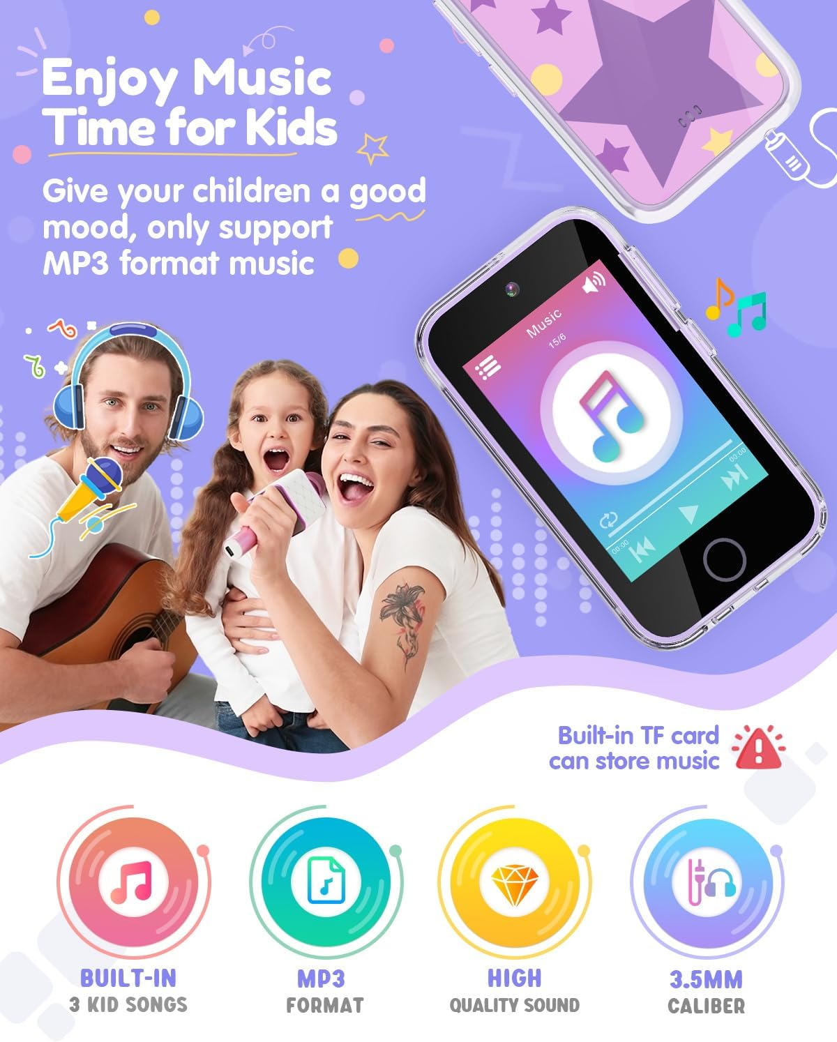 JOYJAM Phone for Kids Age 3-8, 3.5'' Touchscreen Kids Smart Phone for Girls Christmas Birthday Gifts, Learning Toy Phone with Dual Camera, ABC Learning, Habit Tracker for 3 4 5 6 7 8 Year Old