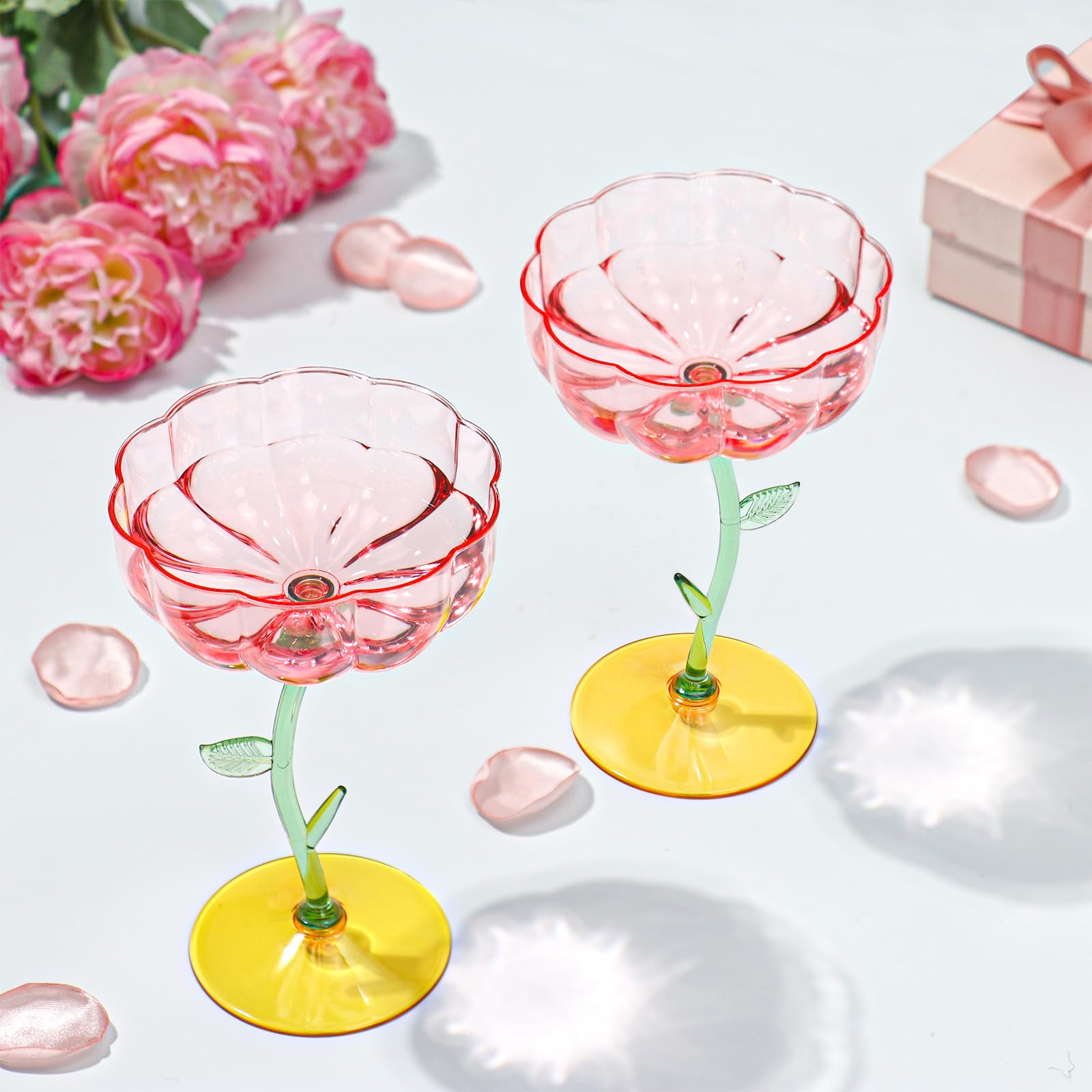 Pink Plastic Cocktail Glasses - 24 Pack -4
