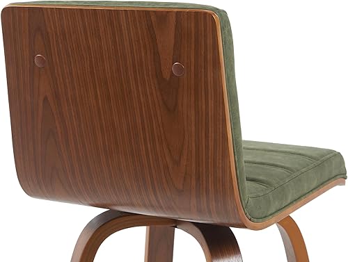 Miniatura 108 de Armen Living Vienna - Taburete giratorio de 26 pulgadas de altura de mostrador de piel sintética gris y madera de nogal Piel sintética