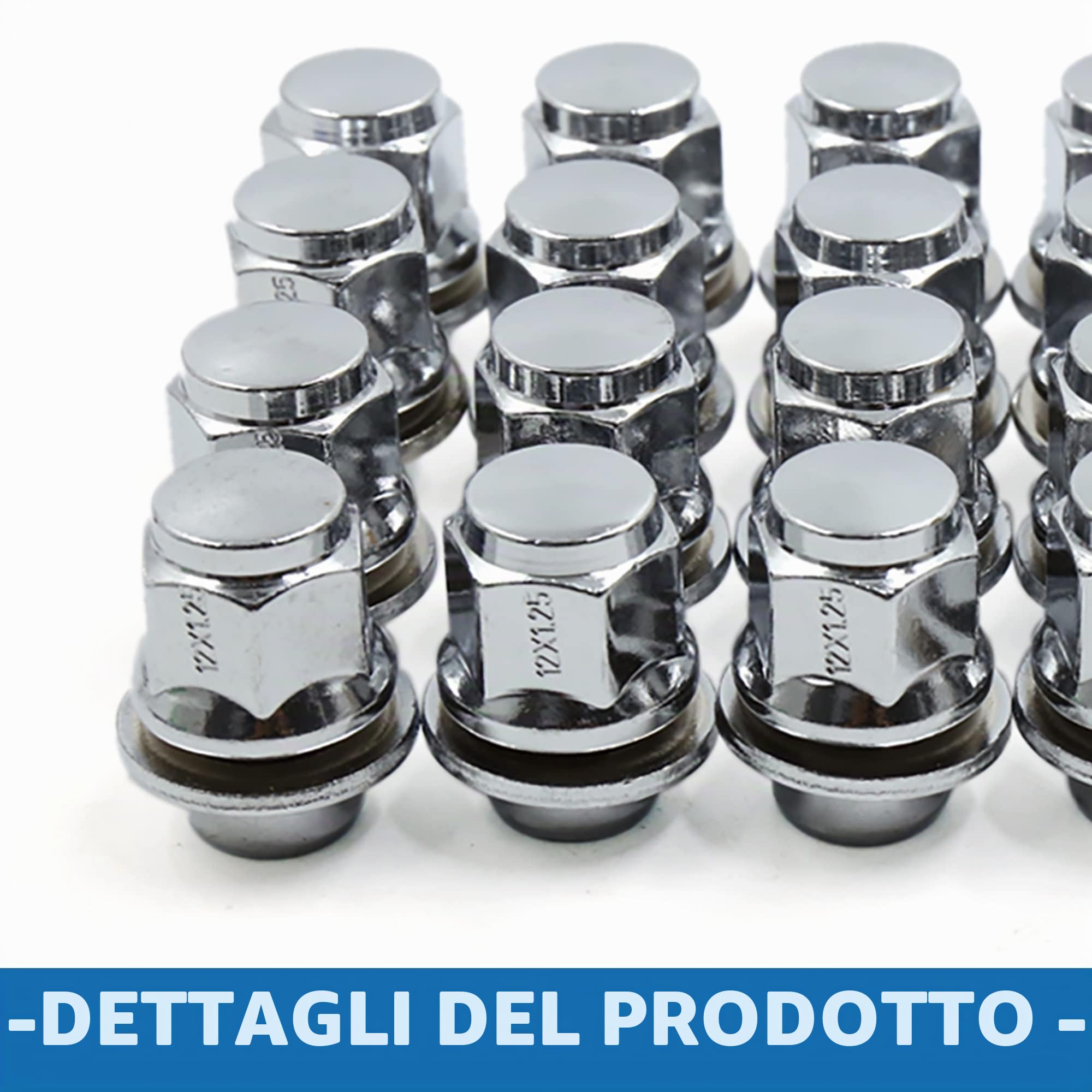 A ABSOPRO Auto Corsa Ruota Aletta Dadi M12 X 1.25 Pneumatico Cerchio Vite (Set di 20)