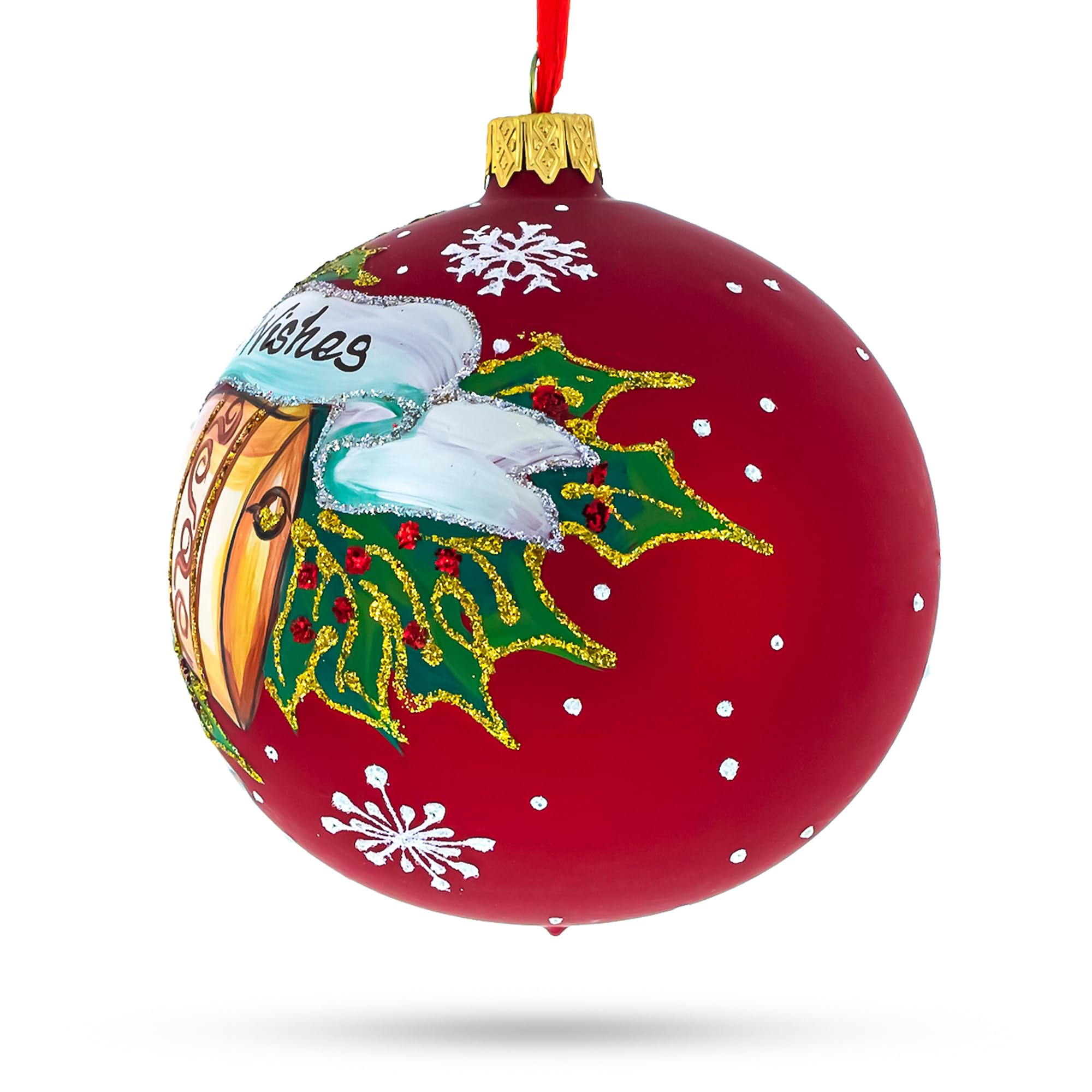 Trío de Armonía: Tres Campanas de Vidrio Soplado Bola de Navidad Adorno de 4 Pulgadas