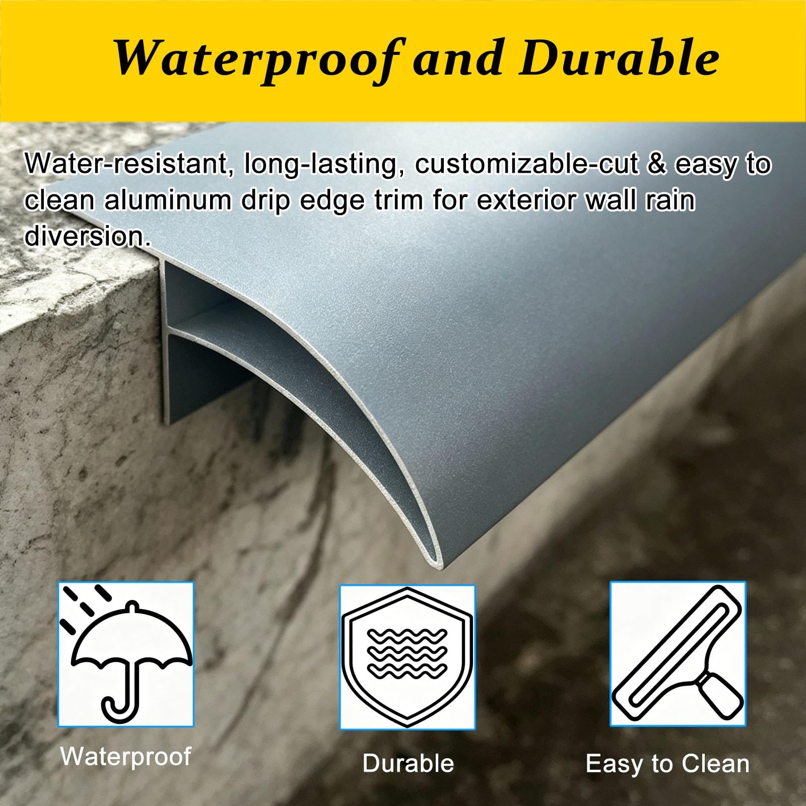 50 mm breite, rostfreie Dachabdeckung zur Regenableitung