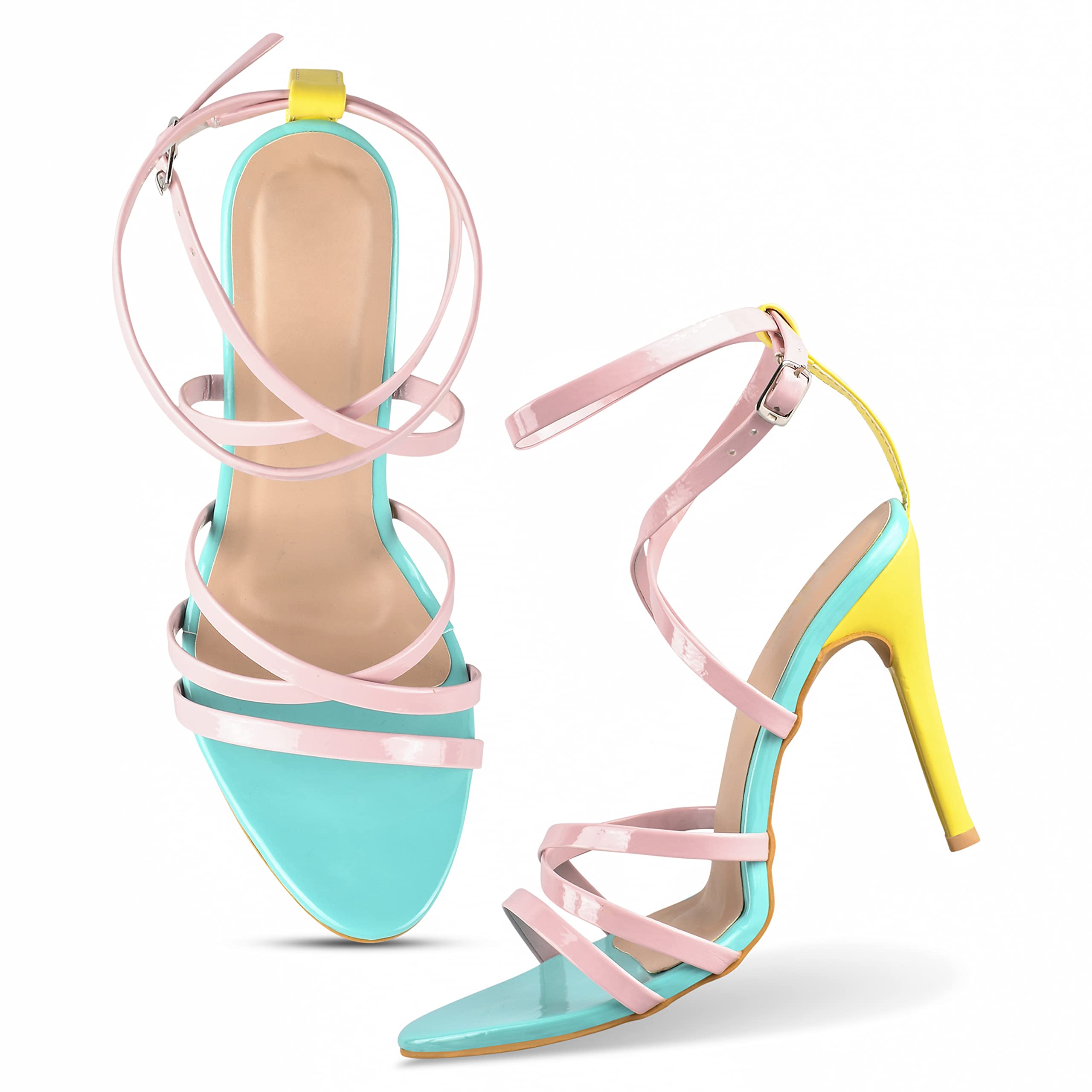 JM LOOKS Womens Fashion Sandals Light Weight Comfortable & Trendy High Heels for Girls & Women, KDB-11-Multi-41-OP (B0C1NCC6WG) Amazon Price History, Amazon Price Tracker