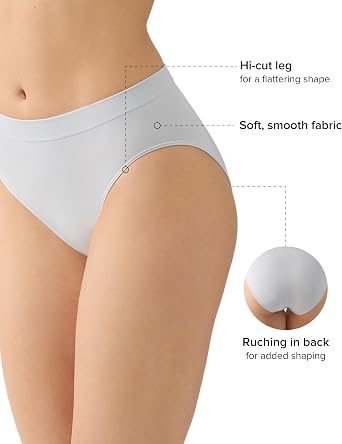 Wacoal Women's B-Smooth Seamless Hi-Cut Brief Panty, 834175 | Full Coverage