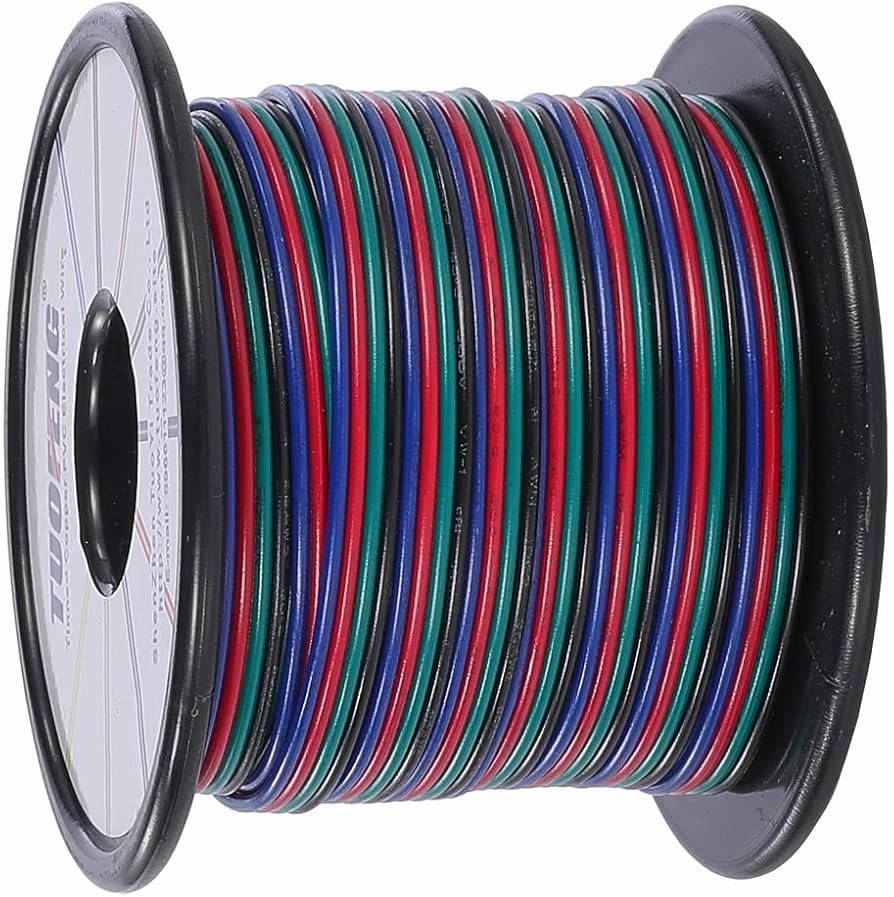 Amazon.co.jp: TUOFENG 4芯ケーブル22 AWG電線12.5メートル脚4ピンRGB