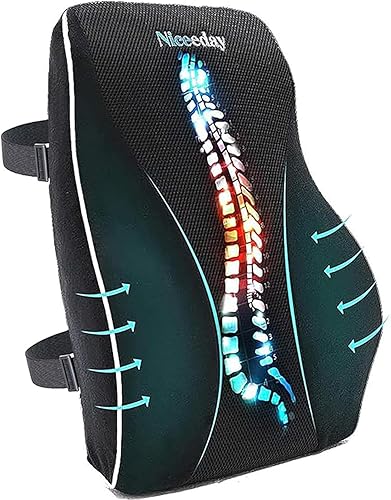 Almohada de apoyo lumbar para silla de oficina, automóvil, silla de juegos, alivio del dolor de espalda baja, cojín de espuma viscoelástica con