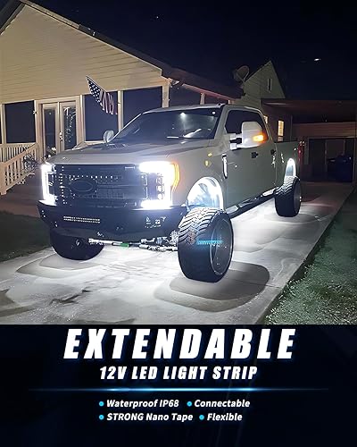 Miniatura 9 de Tira de luz LED de 12 V de 18 pulgadas, tira de luces LED verdes conectables para automóvil, motocicleta, carrito de golf, automotriz, camiones,