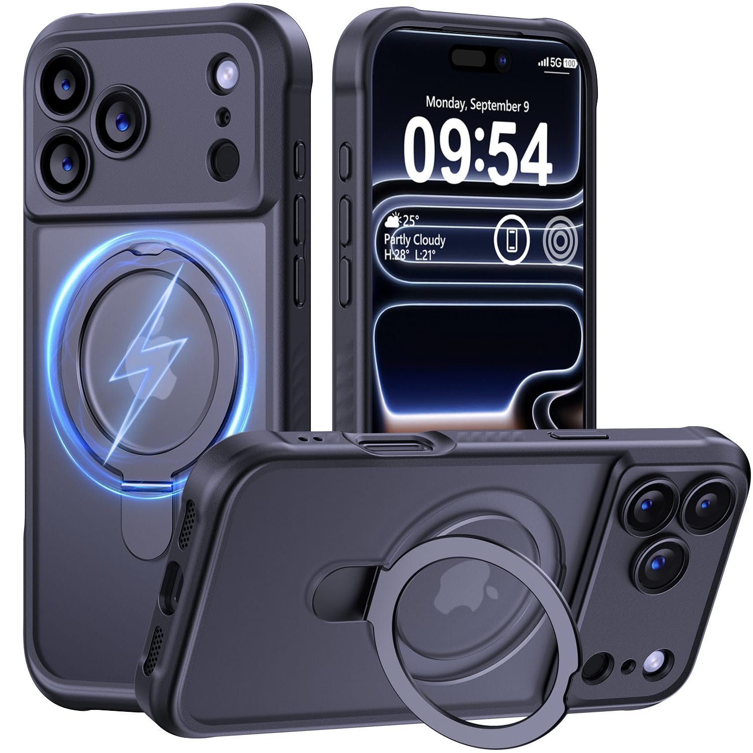 MOCCA Design for iPhone 17 Pro Max Case Compatible with Magsafe Premium Invisible Magnetic Ring Stand Military Drop