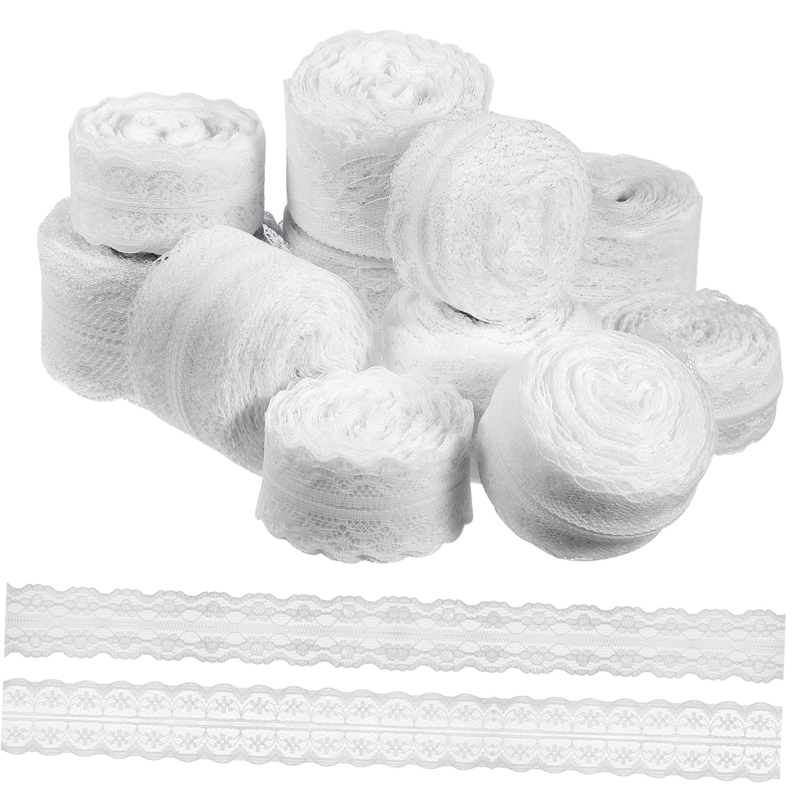 Paquete de 12 Cintas de Tela de Encaje Cintas para Manualidades Cintas de Malla Versátiles para Proyectos de Flores
