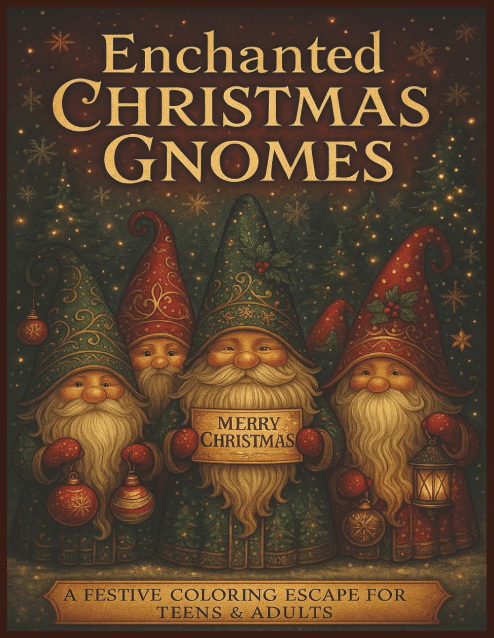 Enchanted Christmas Gnomes: Beautiful Holiday Scenes to Color & Relax