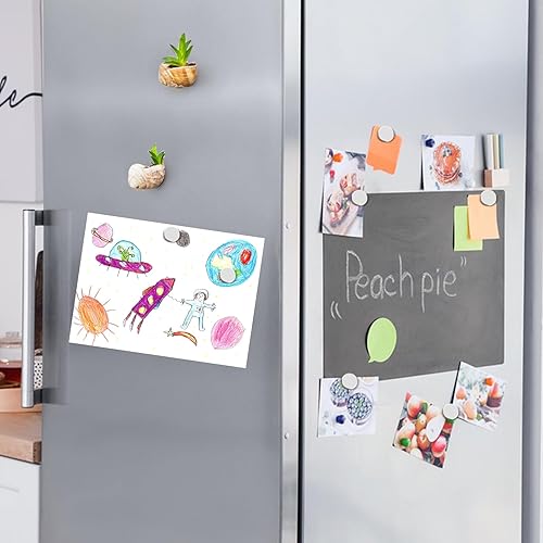 Miniatura 7 de DIYMAG 200 imanes para refrigerador de níquel cepillado de alta calidad, imanes de oficina, plata, 0.236 x 0.118in