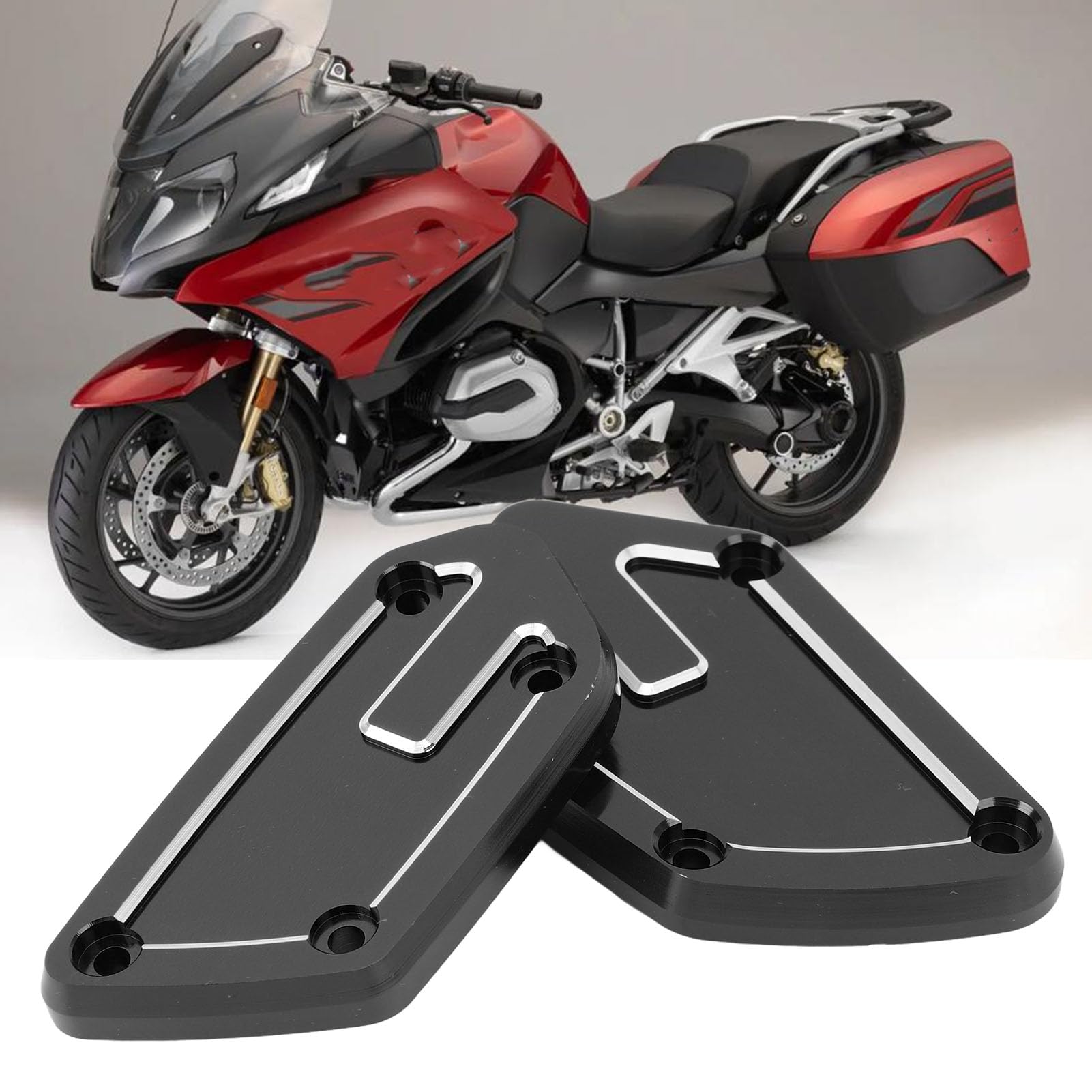 Aeun Tappo Liquido Freni Moto, Elegante e Facile da Installare Coperchio Pompa Olio Frizione Moto Protezione Anticollisione per R1200RS R1200GS R1250R (Black)