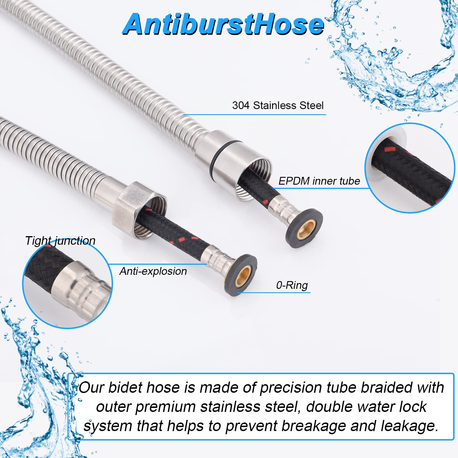 YA MI Multifunctional Hand-held Bidet Spray Bathroom Diaper Shower Spray Hose and Accessories - Bidet Hand-held Toilet Sprinkler — view 2