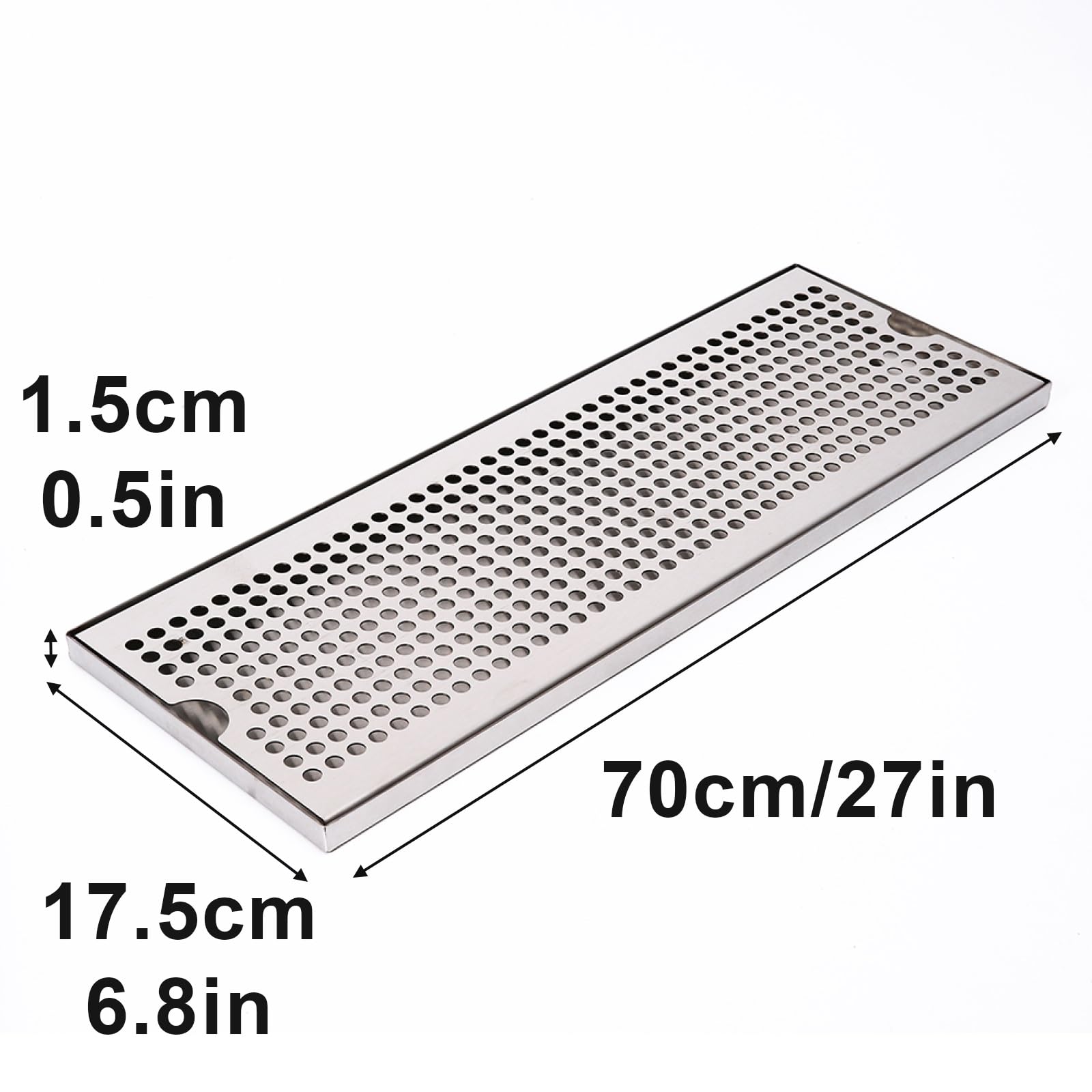 Bandeja de Goteo de Acero Inoxidable de Alta Resistencia: Bandeja de Goteo Comercial Apta para cocinas de Bar y vehículos (70 x 17,5 x 1,5 cm / 27 x 6,8 x 0,5 Pulgadas). Resistente a la Corr