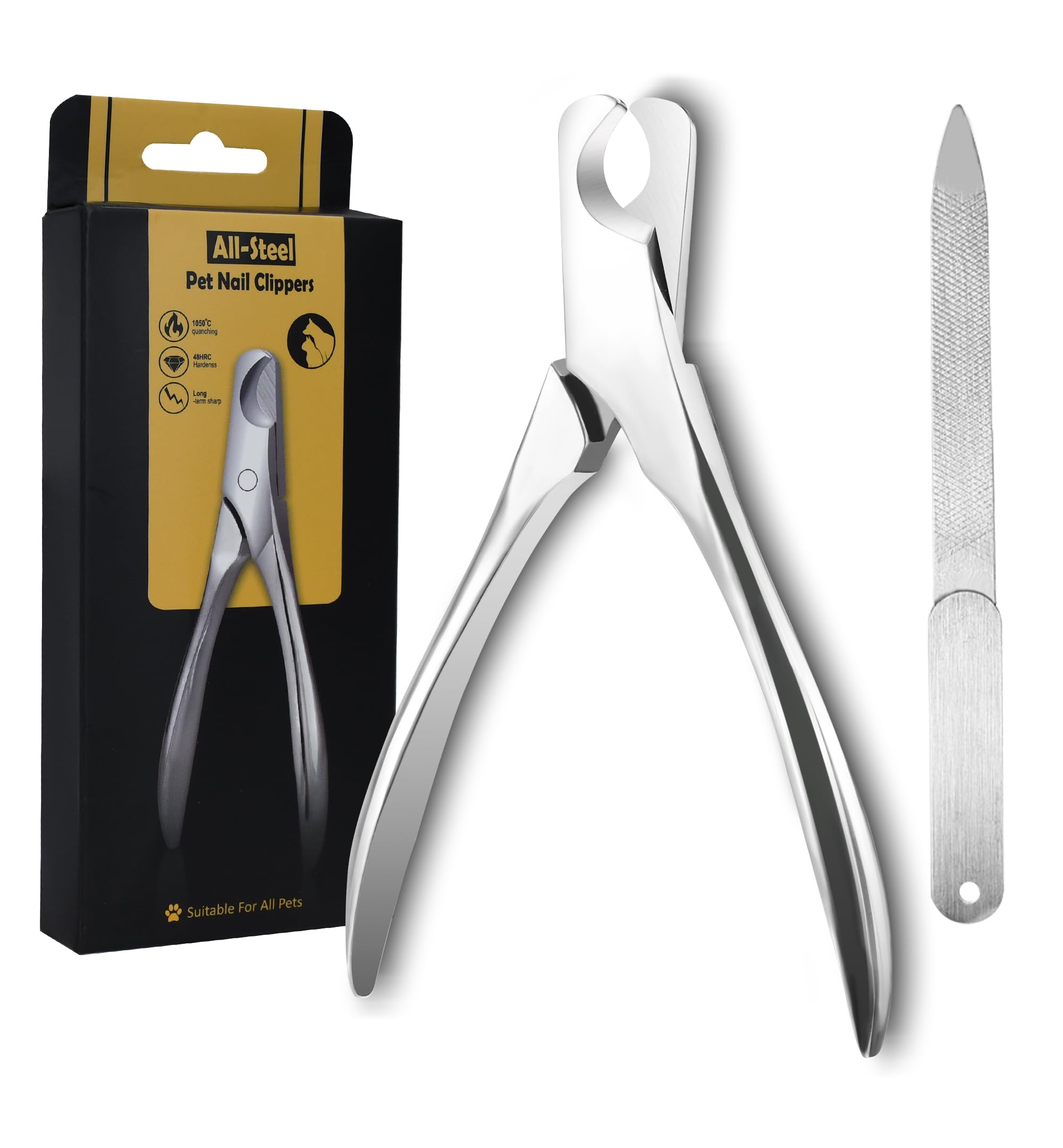 IPTPAS Pet Nail Clippers for Large Dogs, Wide-Opening Dog Nail Trimmer with All-Steel Material Sharp Durable Blades Built-in Spring, Professional