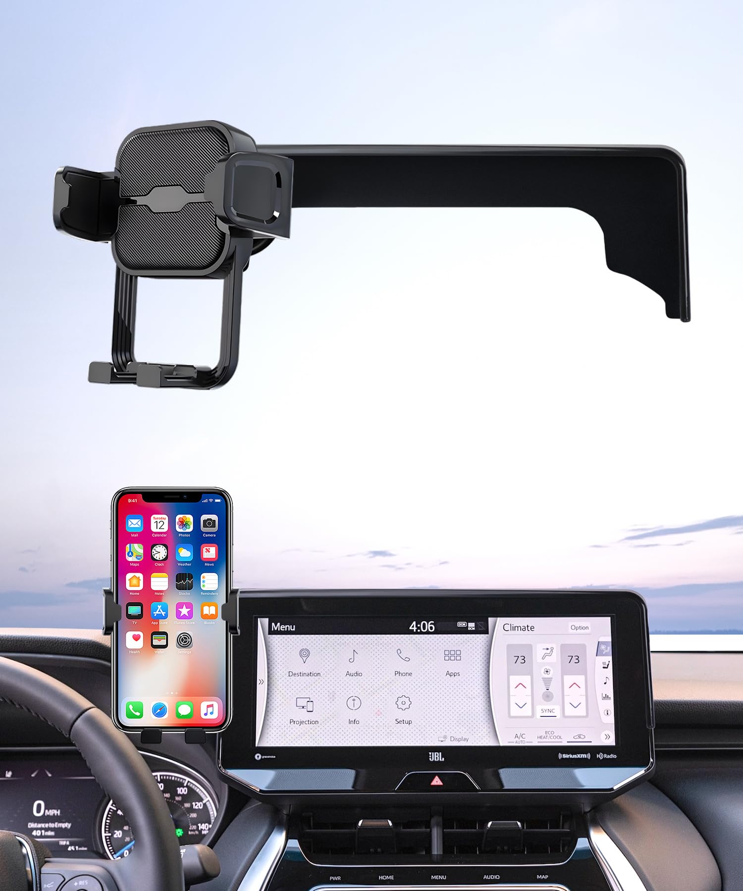 Masergogo Car Phone Holder for 2021-2024 Toyota Venza, 360° Rotation, 12.3 inch Screen Fixed Clip, Auto Accessories Navigation Bracket, Interior