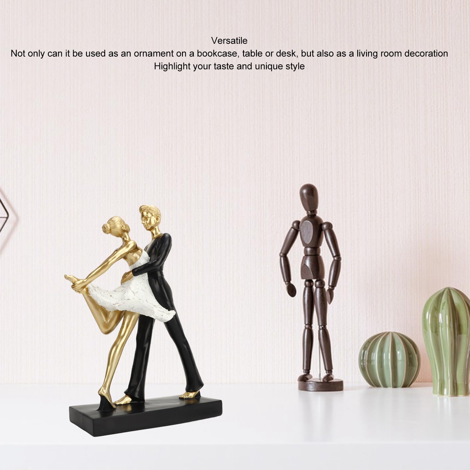 Jenngaoo Statua di Coppia Danzante in Resina, Scultura Moderna Astratta per Decorazione Casa, Regalo di Anniversario, Matrimonio o San Valentino
