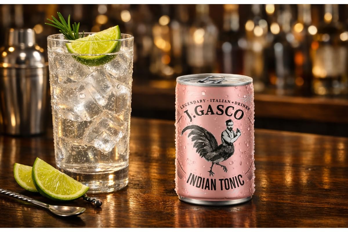 CG94 - J.GASCO Indian Tonic Water 24 Lattine da 150ml Made in Italy