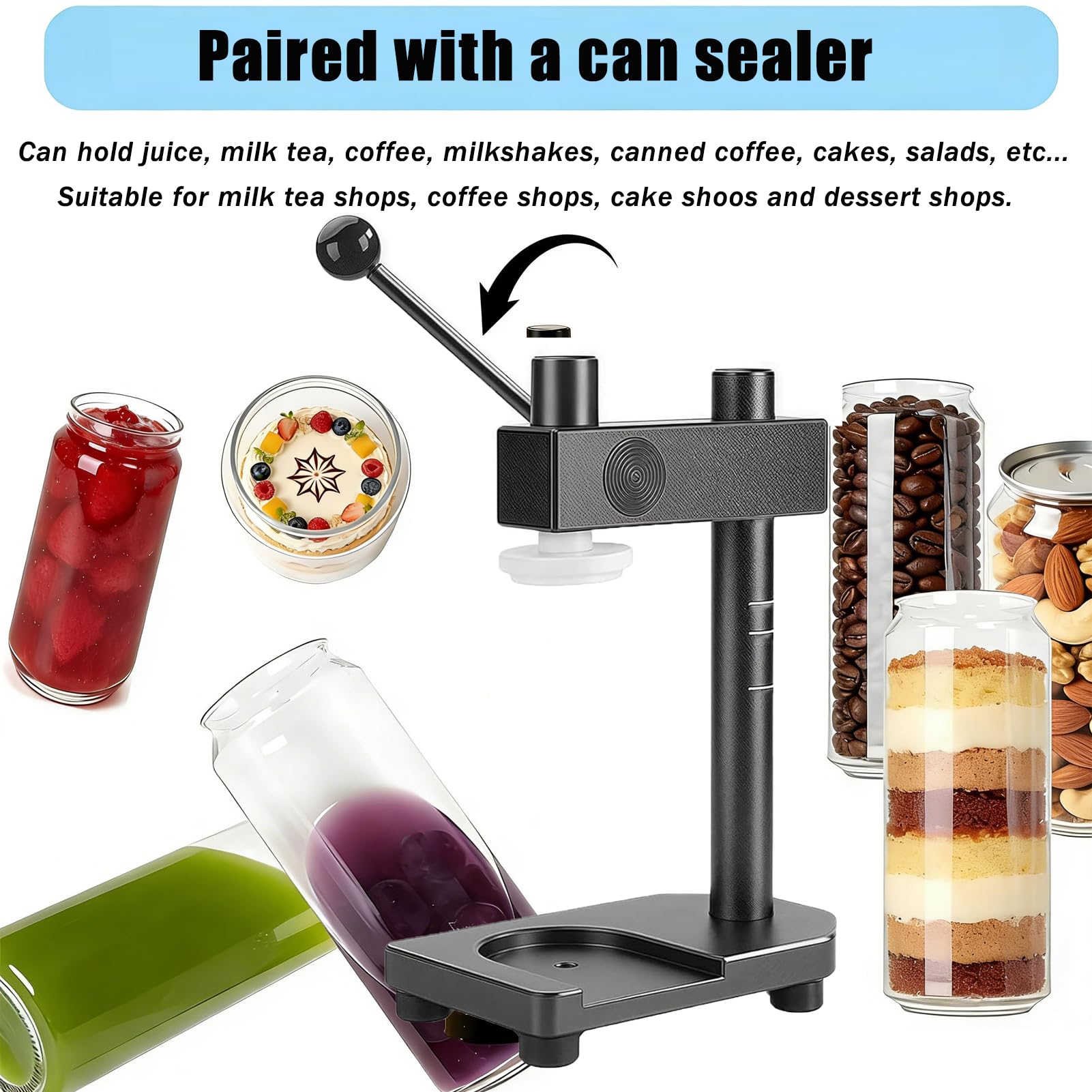 Scelleuse Manuel pour Canettes De Soda en Plastique, Scelleuse Canettes Soda Commerciale, Diamètre De Scellage De 51 Mm pour Canettes en Plastique