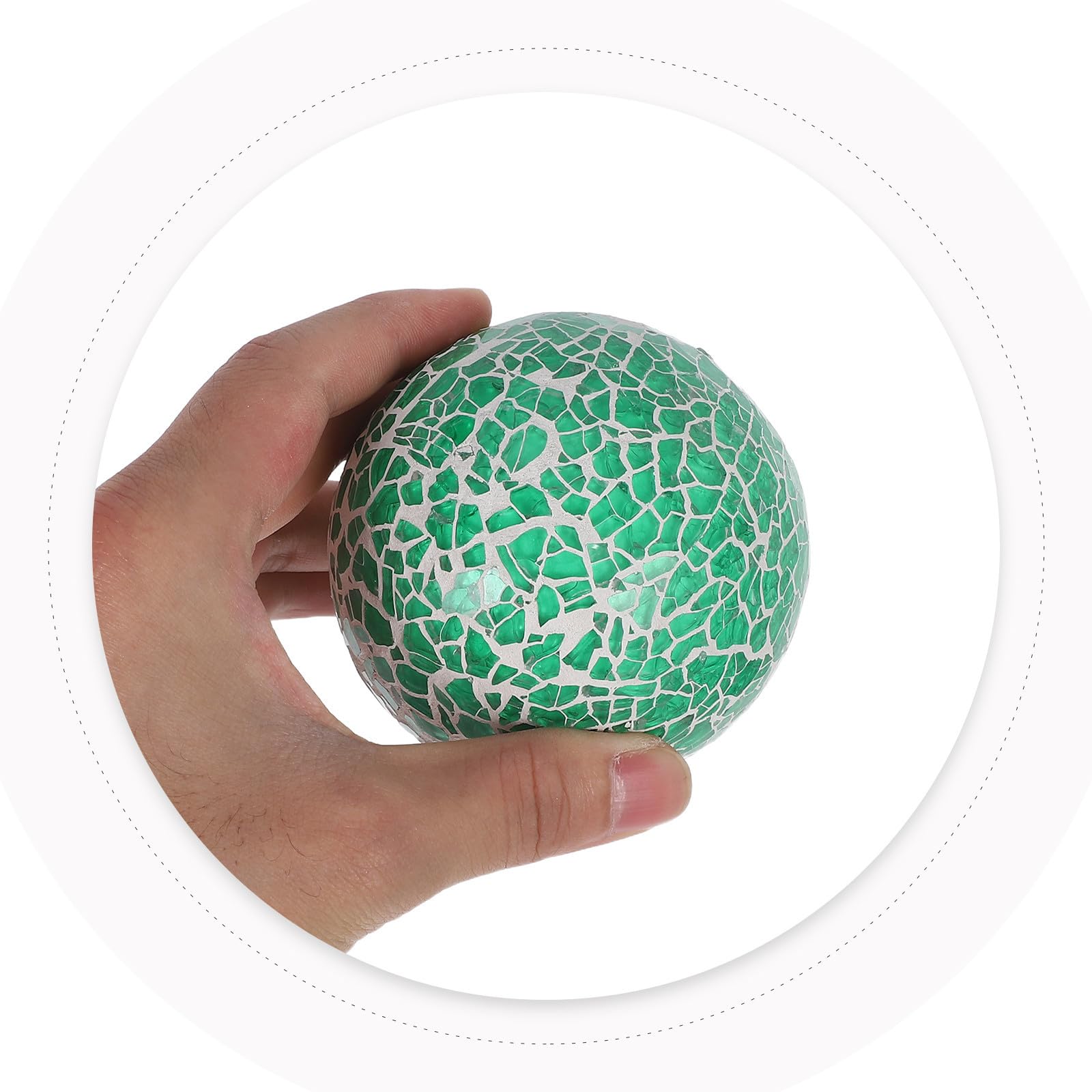 FRCOLOR 9 Pezzi Palle Decorative in Vetro Mosaico per Natale, Sfere Verdi
