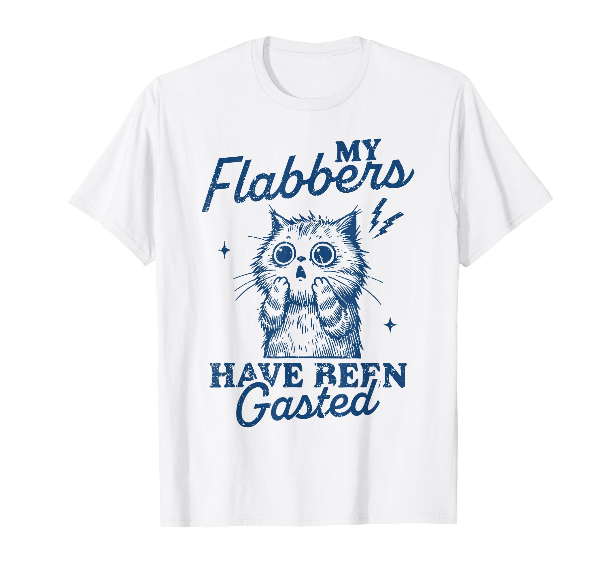 My Flabbers Have Been Gasted Distressed Retro Funny Cat T-Shirt