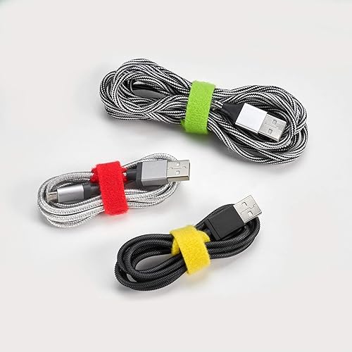 Miniatura 6 de Wrap-It Storage, correas de 5 pulgadas (50 unidades), reutilizables, organizador de cables de gancho y bucle para organización de cables y