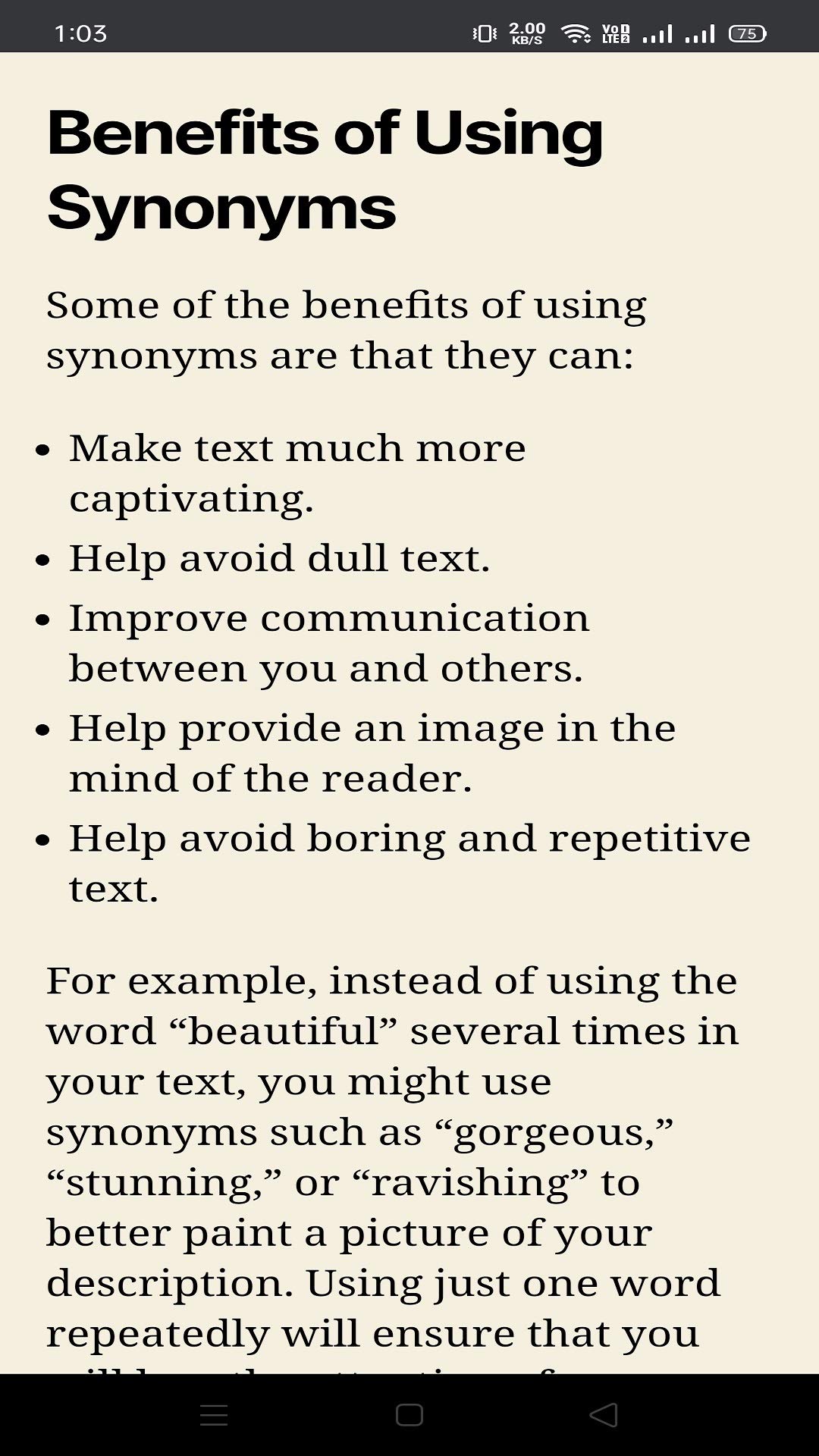 Synonyms Guide App on Amazon Appstore